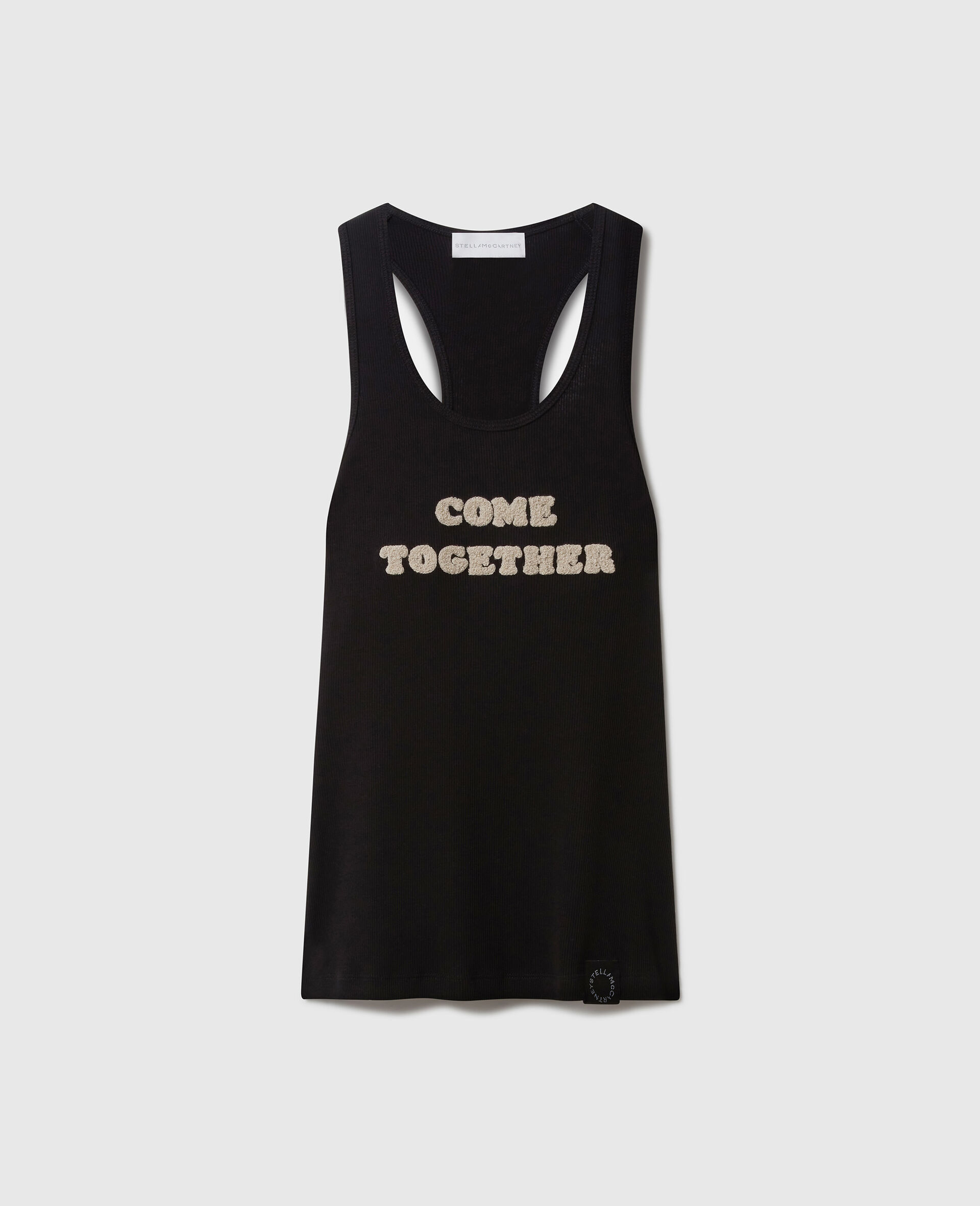 Come Together Slogan Tank Top-Black-medium