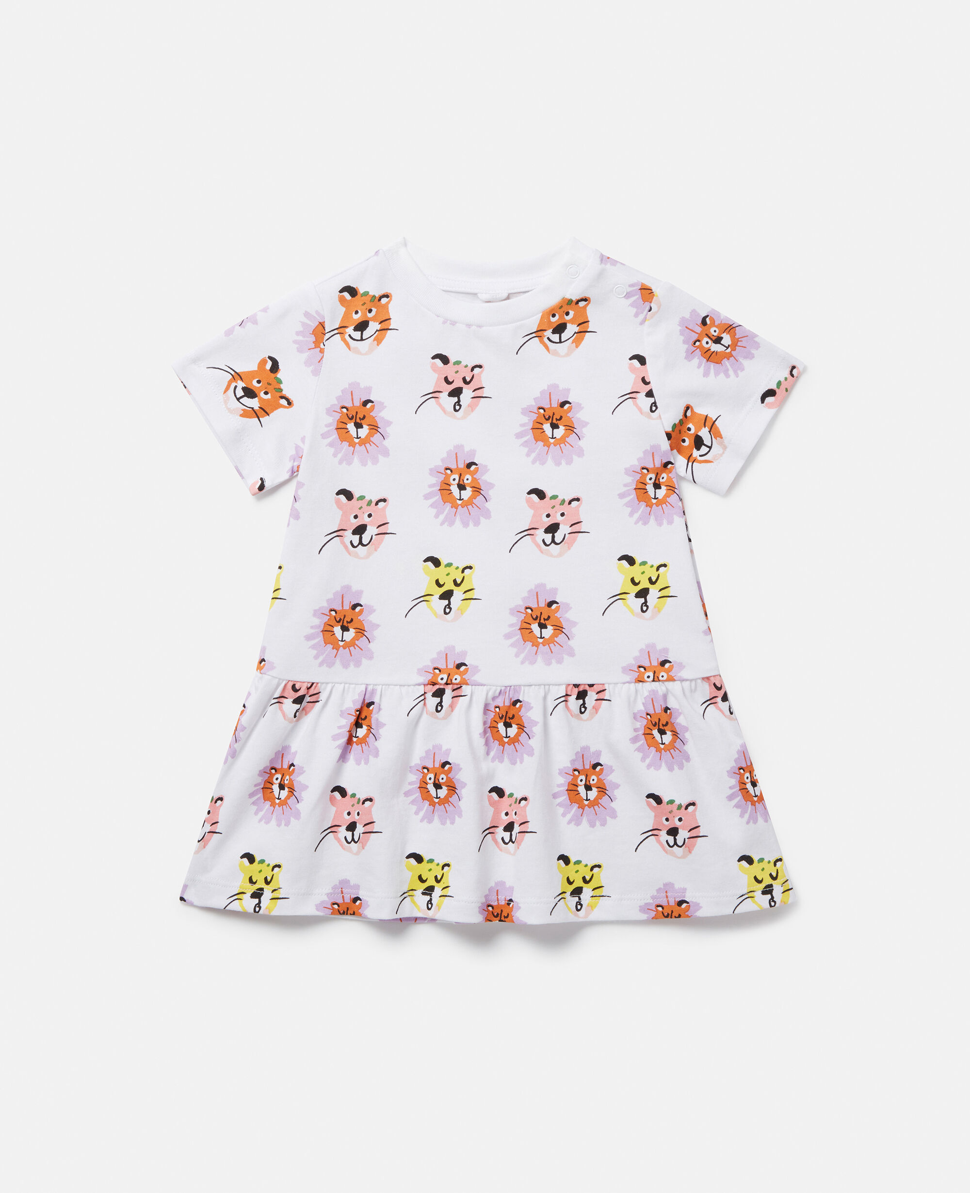 Kids ホワイトマルチカラー チーターフェイスプリント ワンピース | Stella McCartney JP