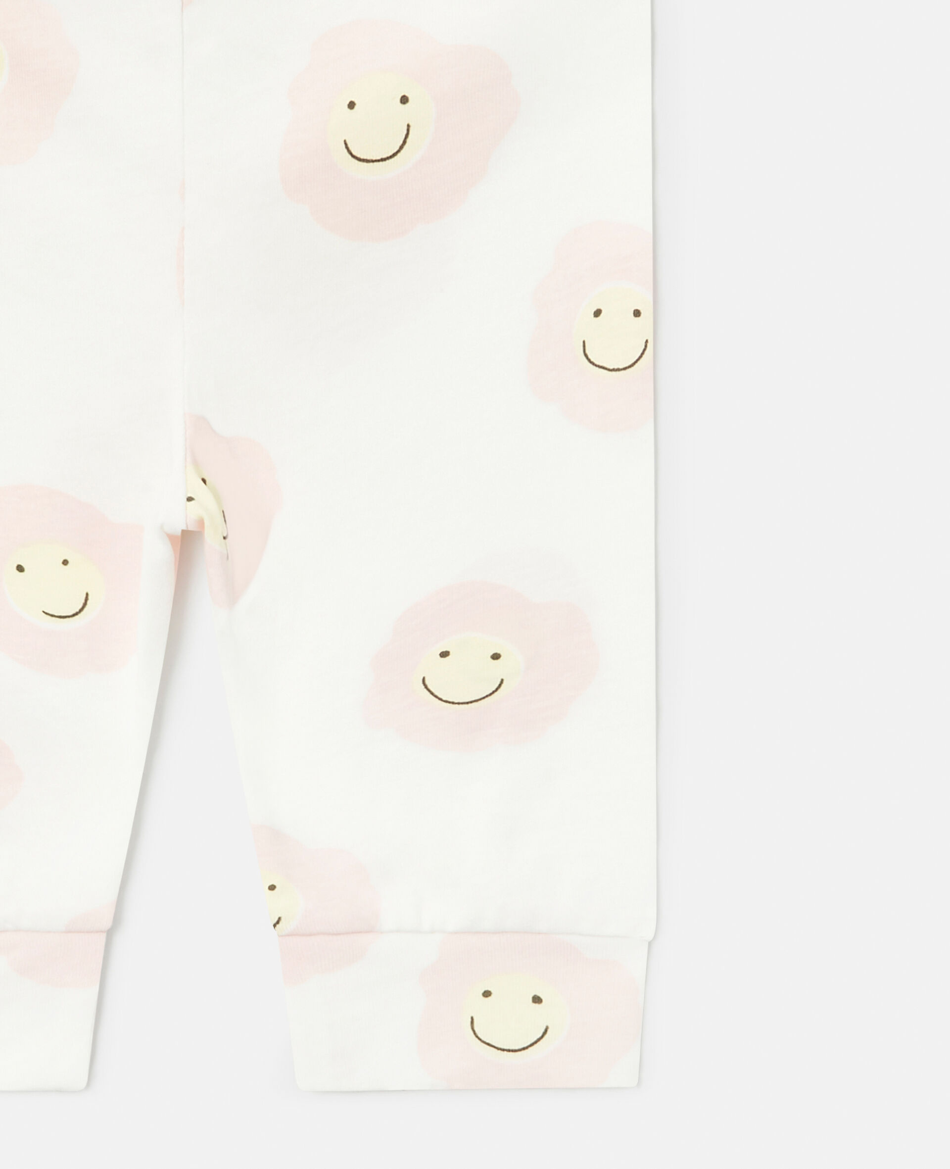 Smiley Flower Print Leggings-White-large image number 3