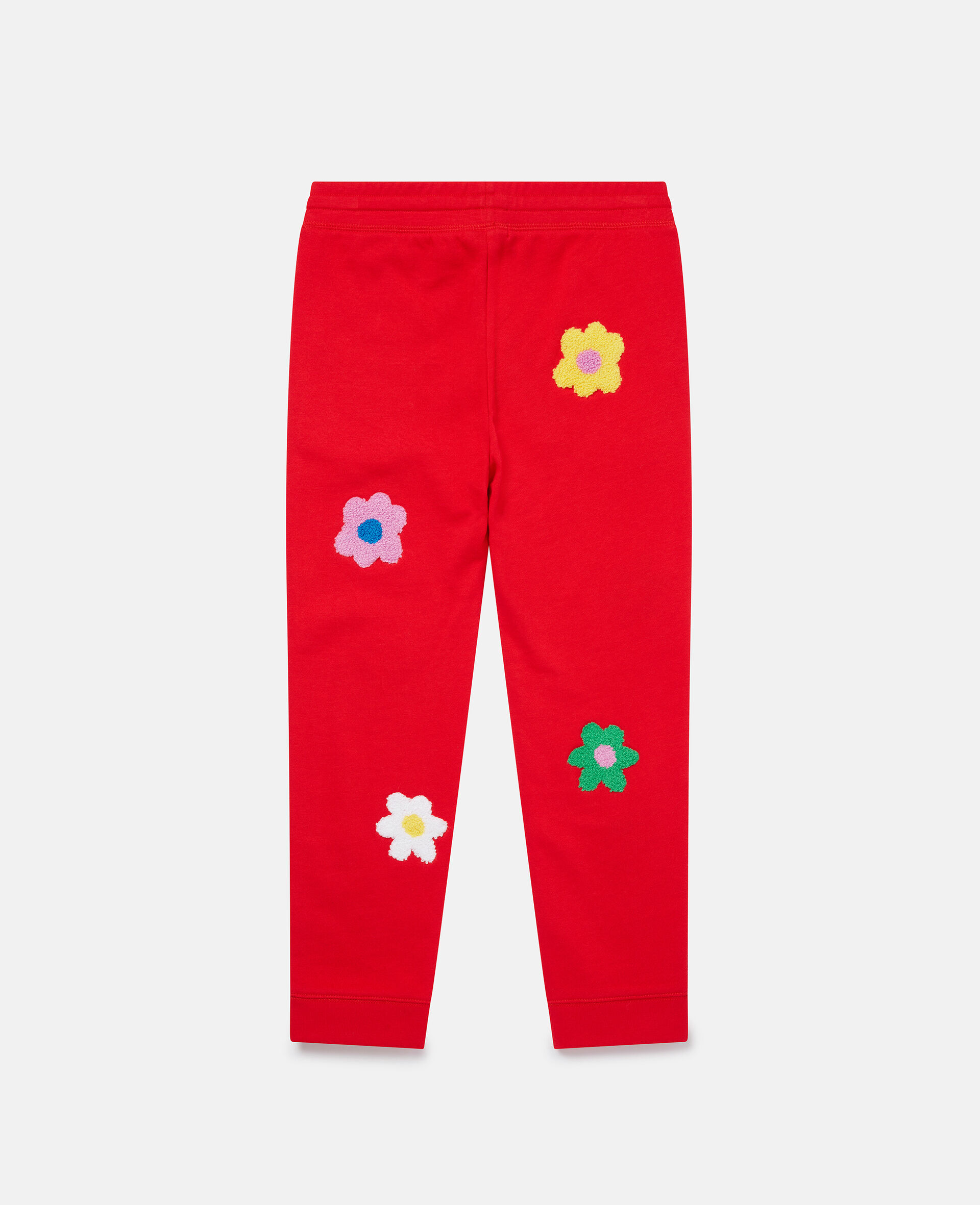 Flower Embroidered Fleece Joggers-Red-large image number 2