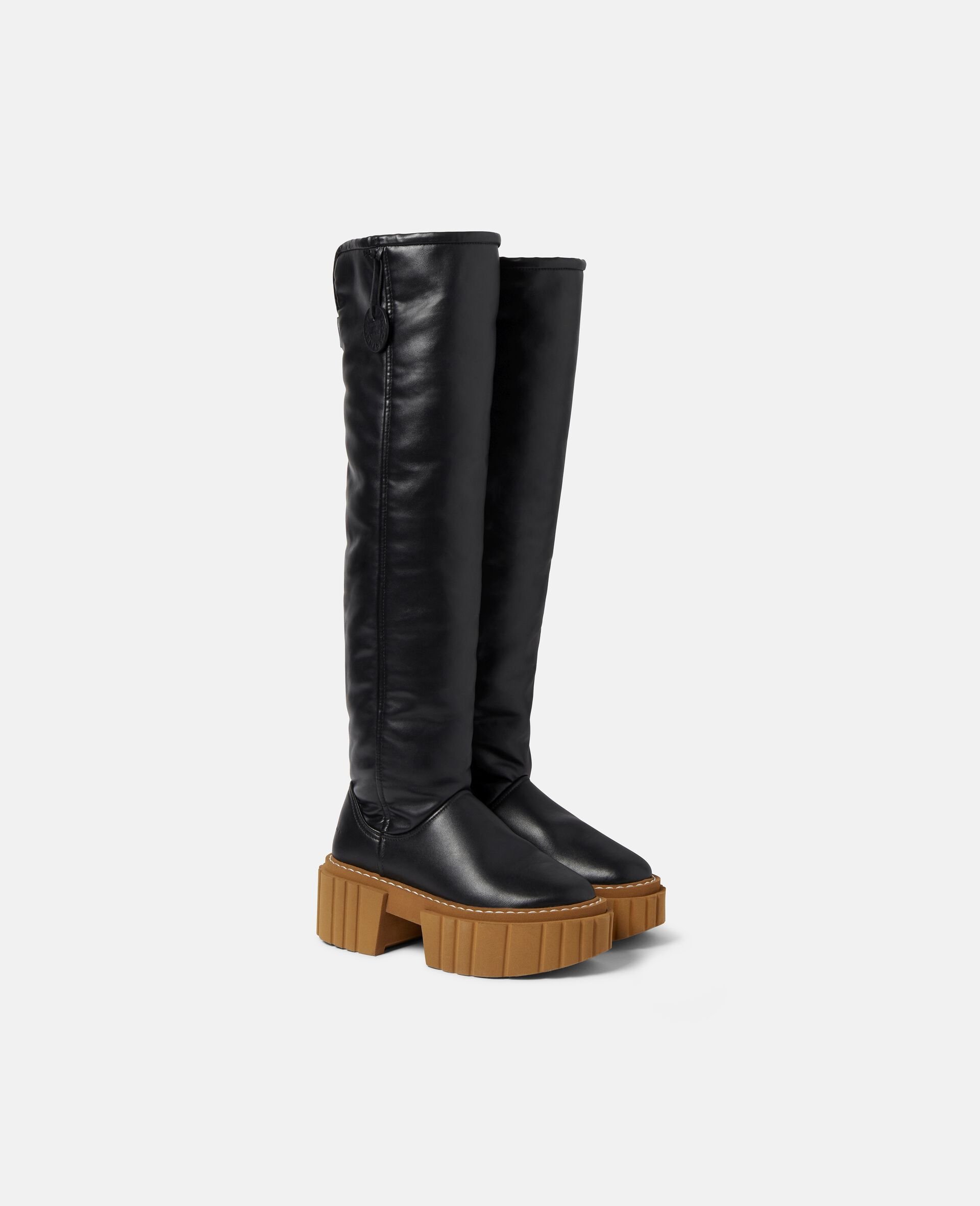 Over-The-Knee Emilie Teddy Boots-Black-large  Over-The-Knee Emilie Teddy Boots-Black-large image number 1