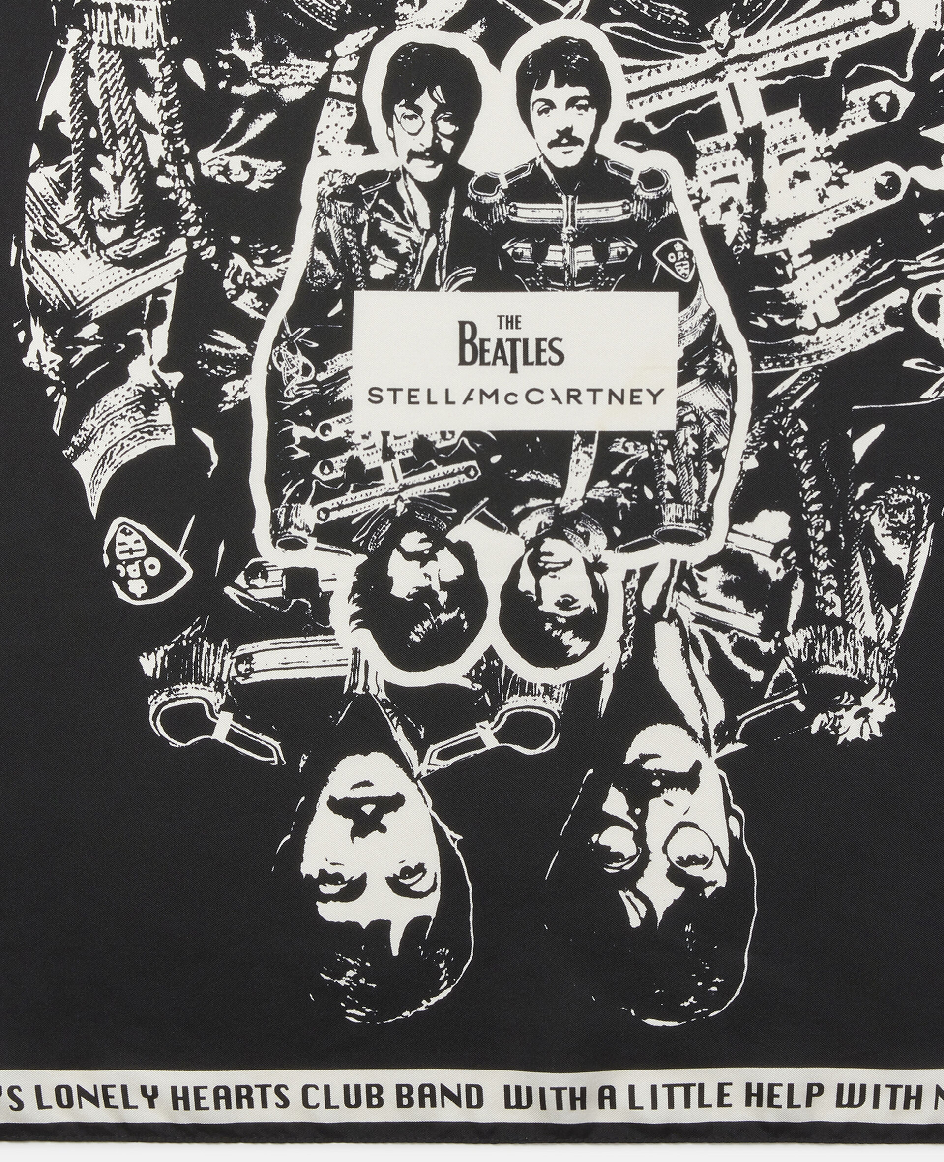 Foulard en soie Get Back -Noir-large image number 2