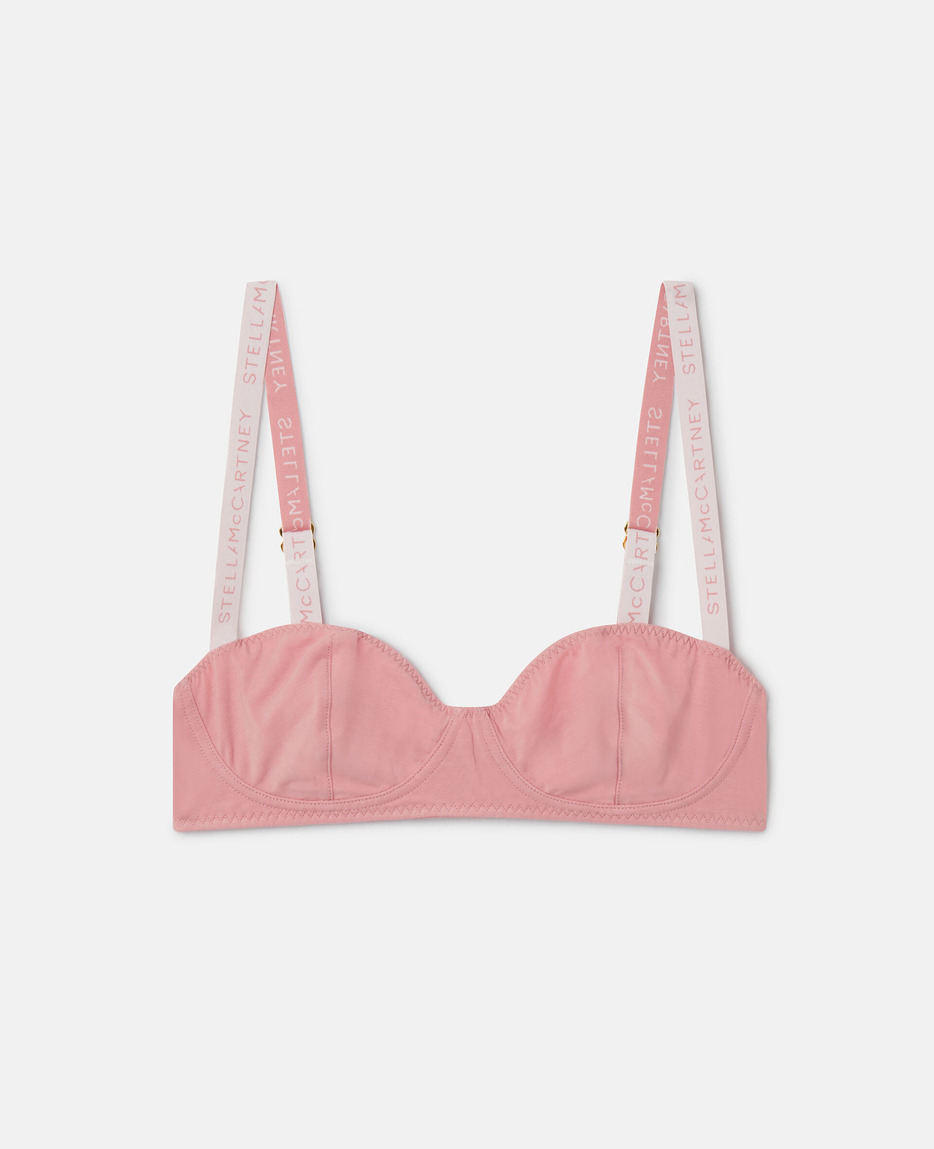 Logo Tape Soft Cup Underwired Bra-Pink-large image number 0