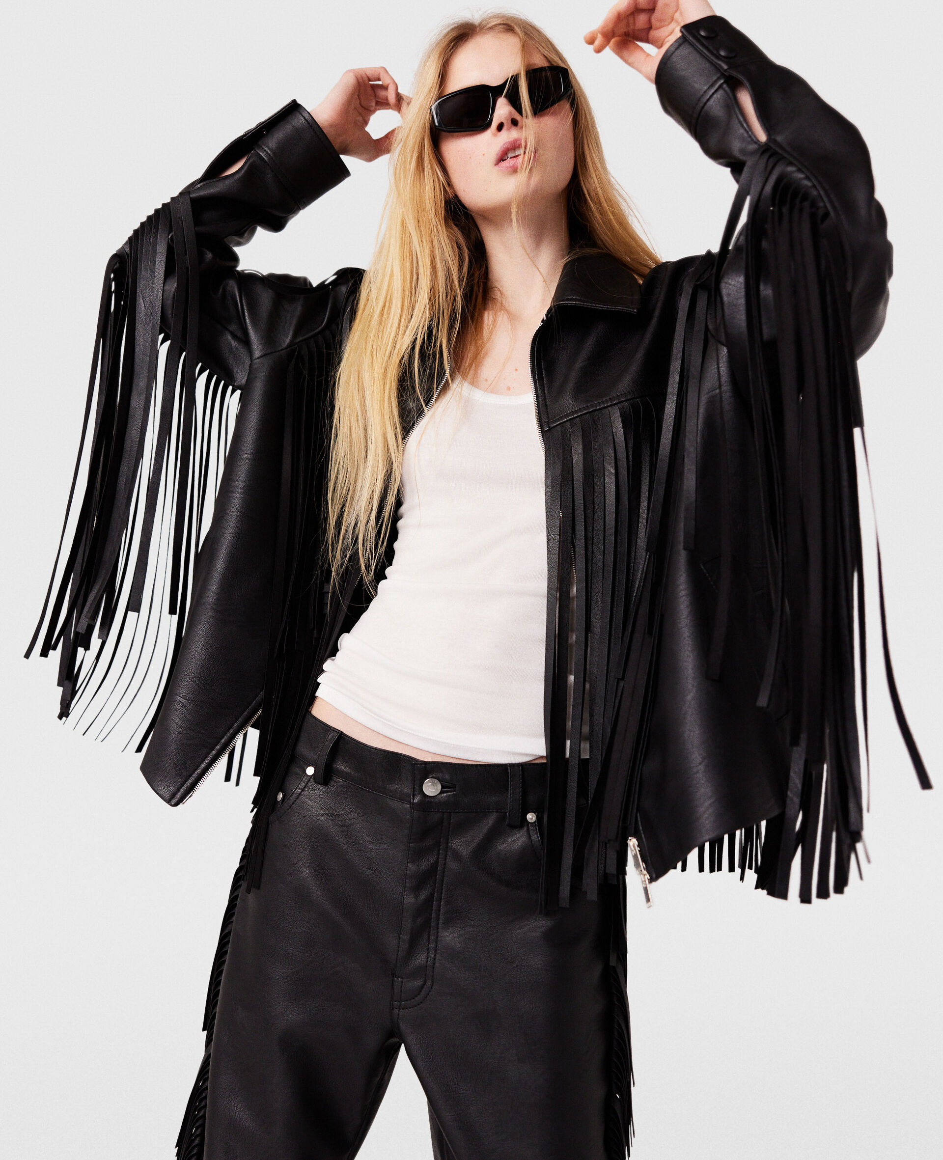 Fringe Alter Mat Jacket-Black-large image number 1