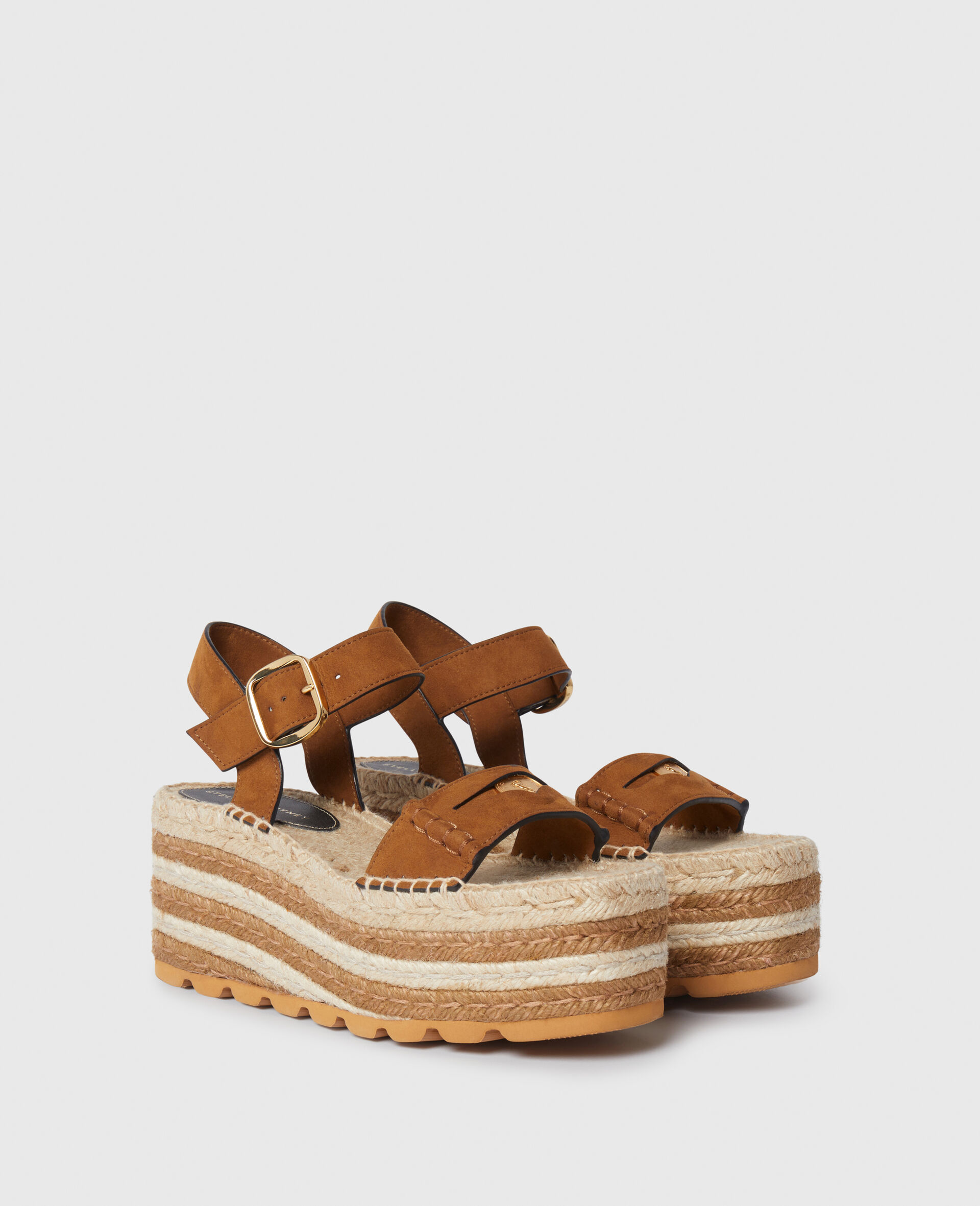 Gaia Platform Espadrille Wedges-Brown-medium