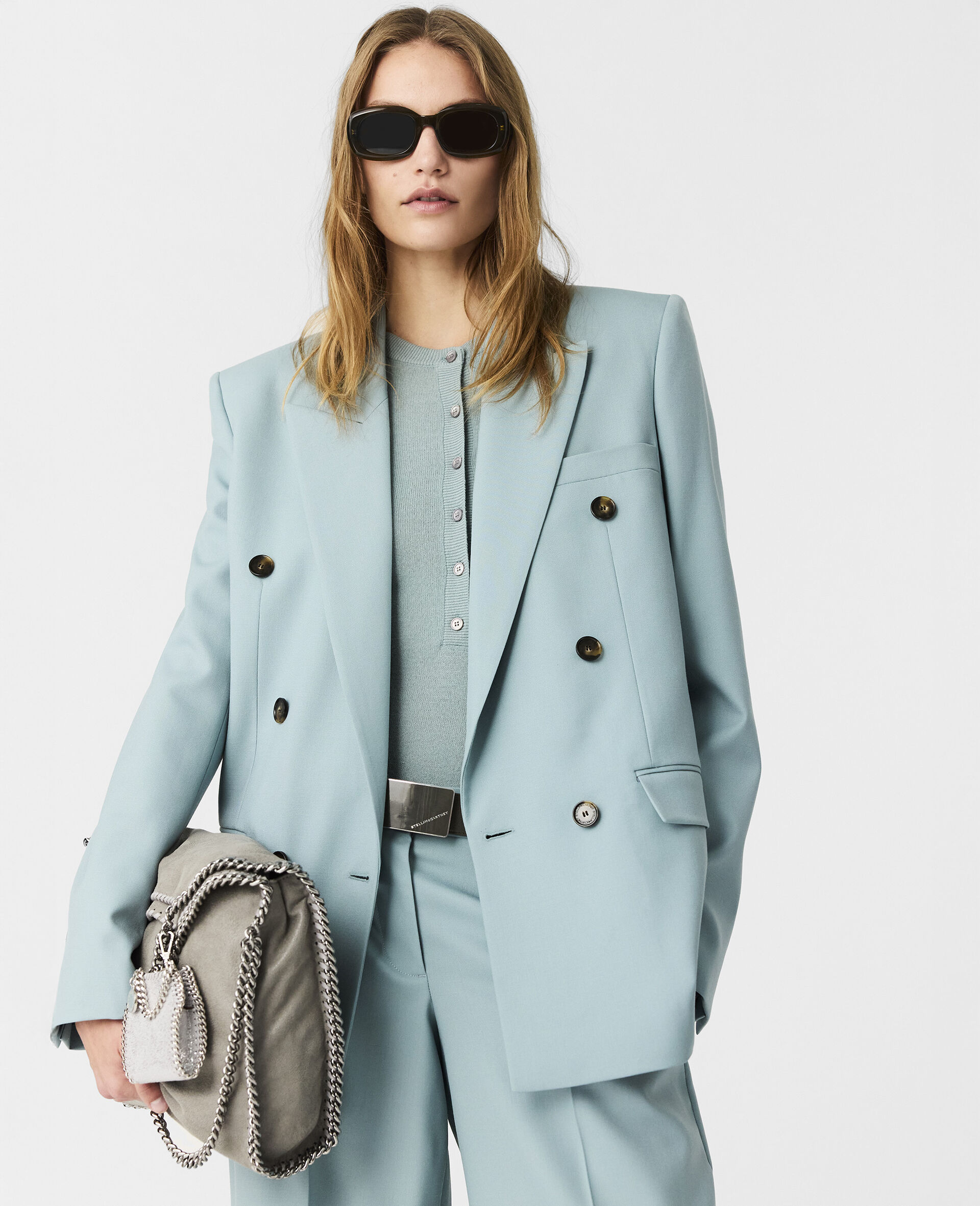 Double-Breasted Blazer-Blue-large image number 5