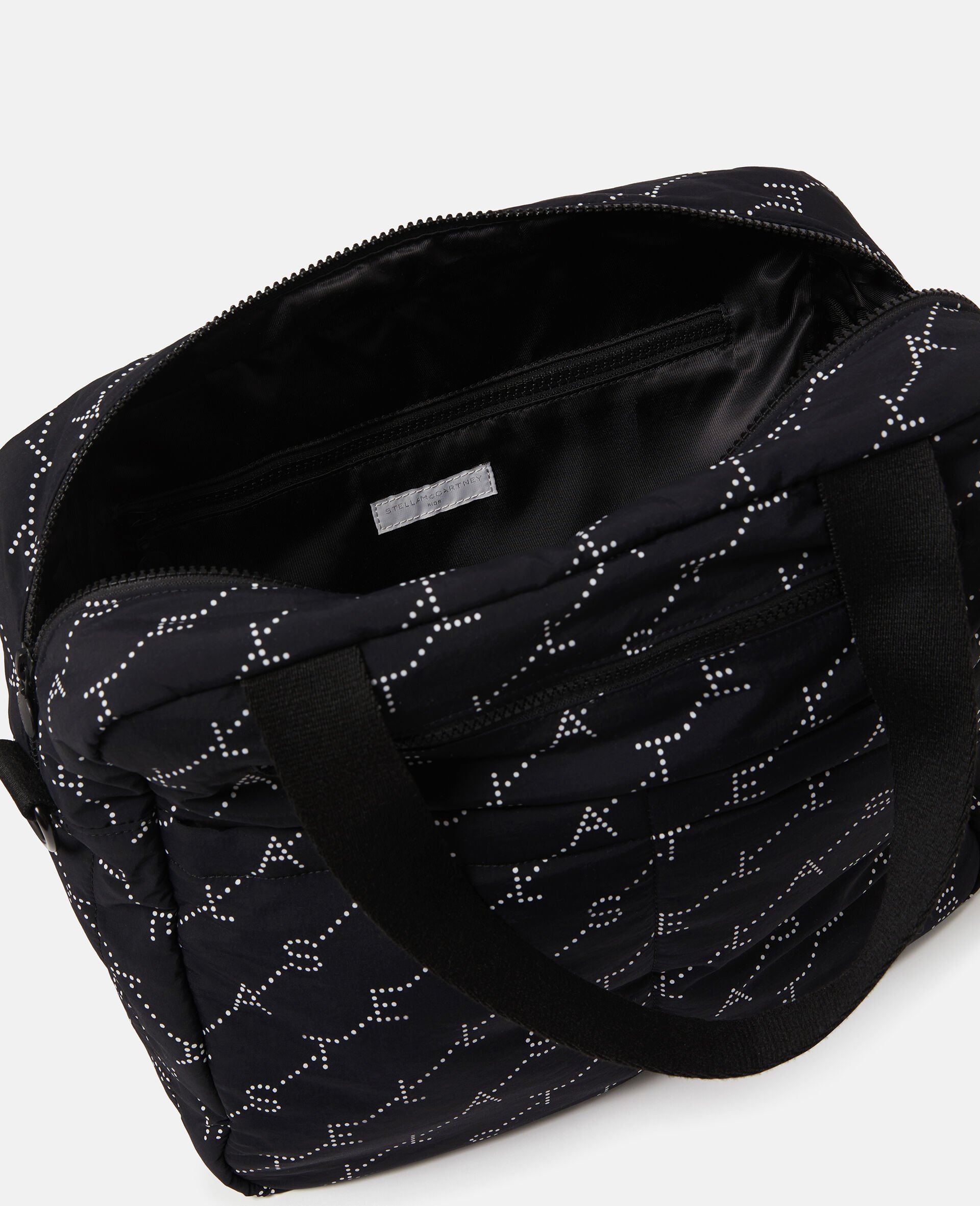 Logo Print Diaper Tote Bag-Black-large image number 3