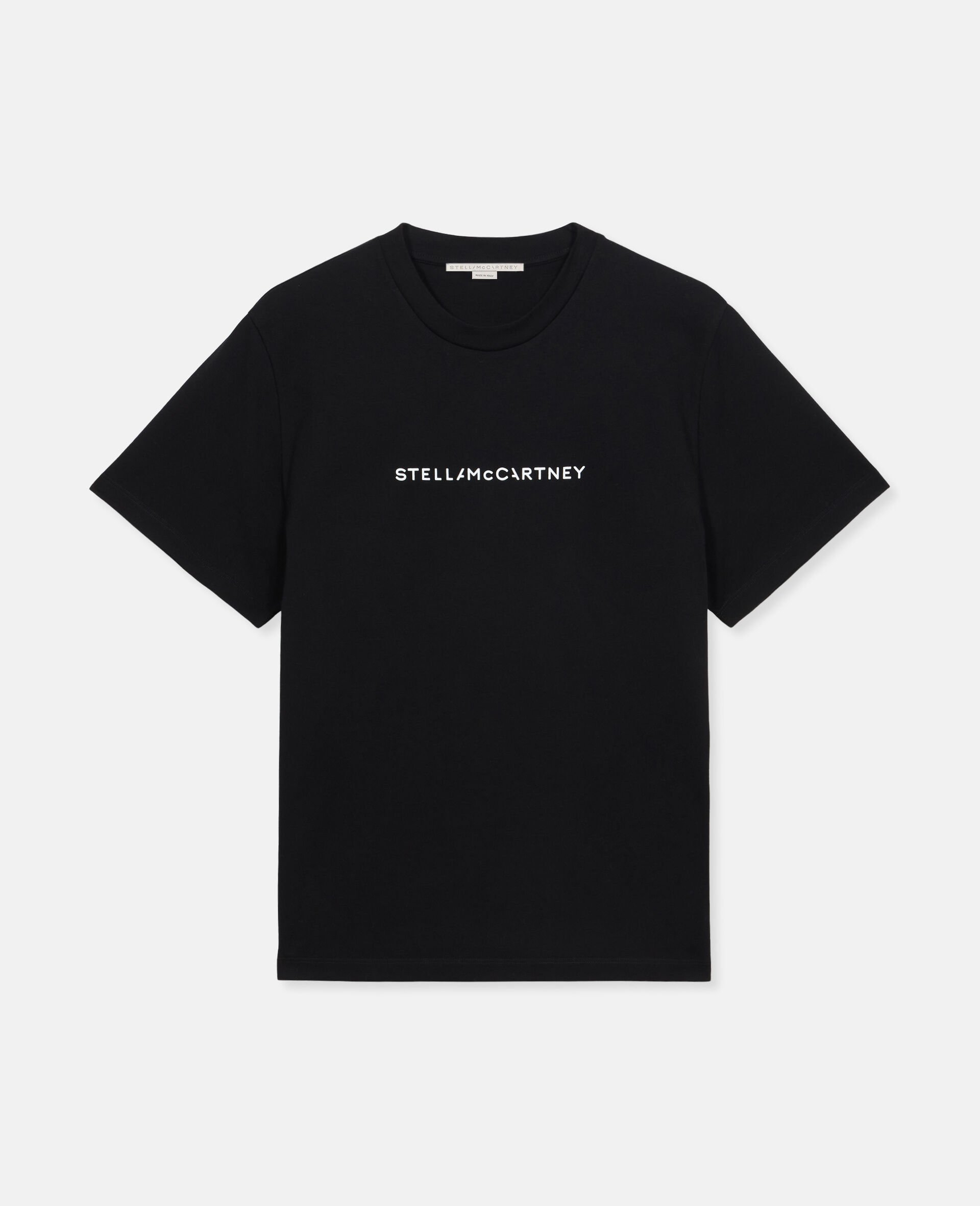 Logo Oversized Cotton T-Shirt-Black-medium