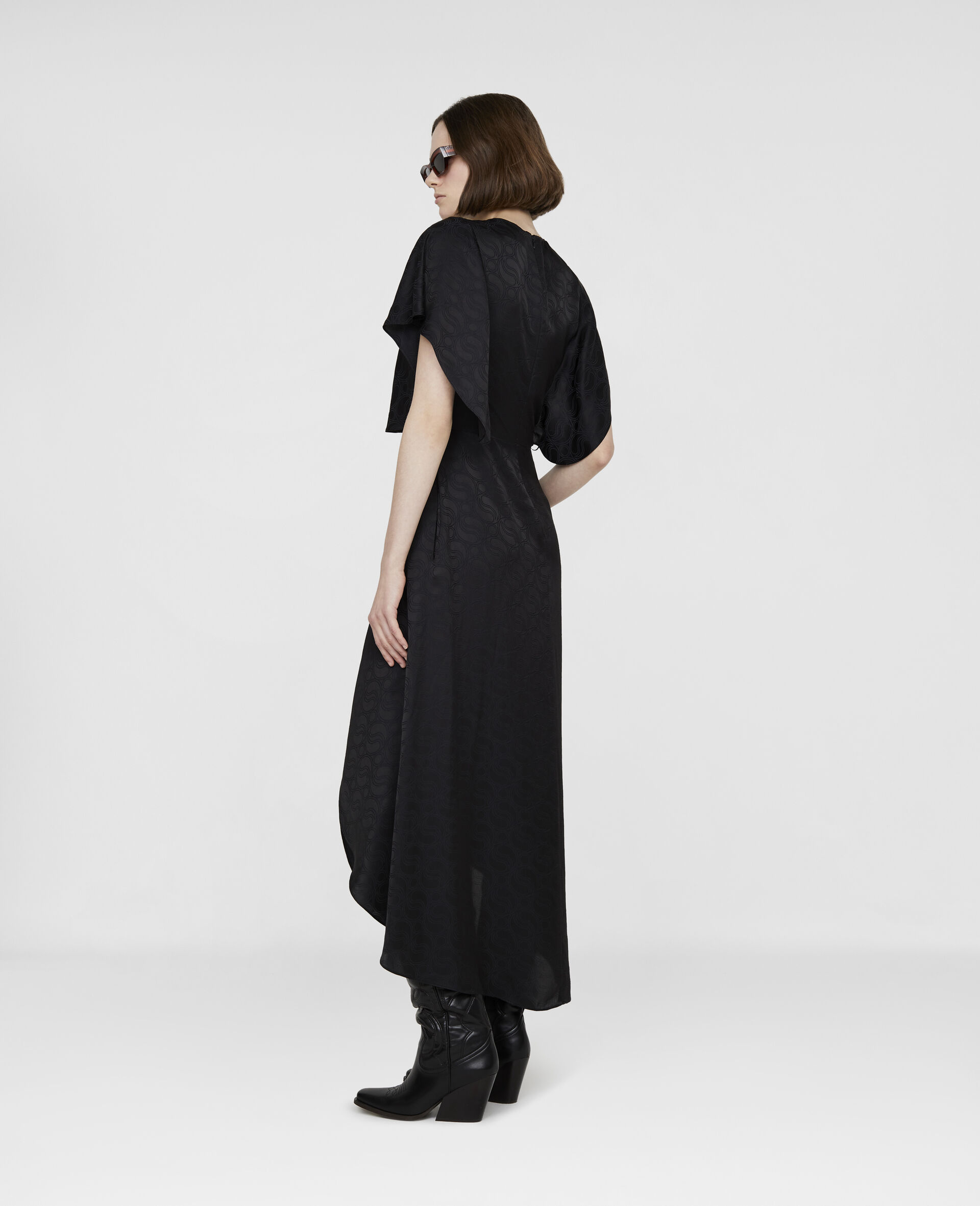 S-Wave Jacquard Maxi Dress-Black-large image number 2