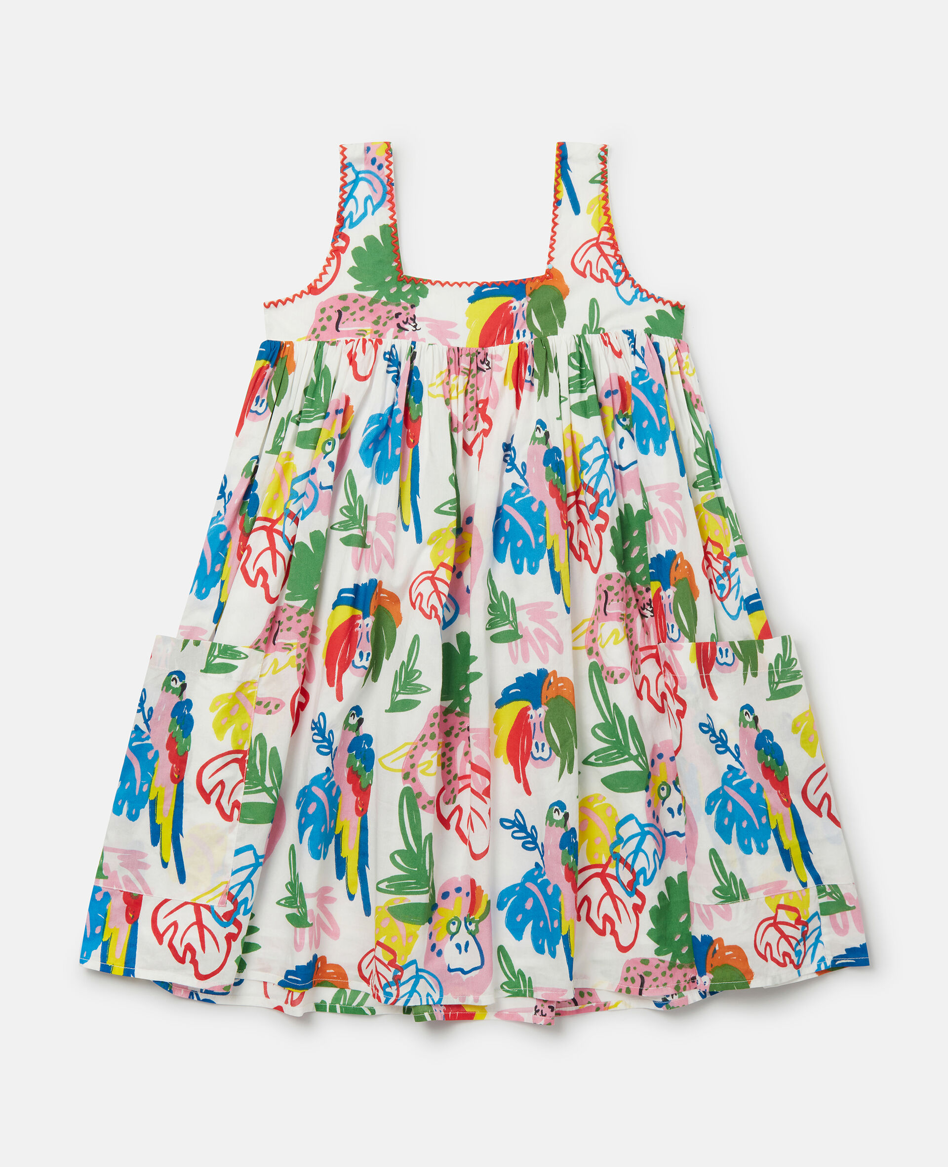 Jungle Print Cami Dress-White-large image number 0