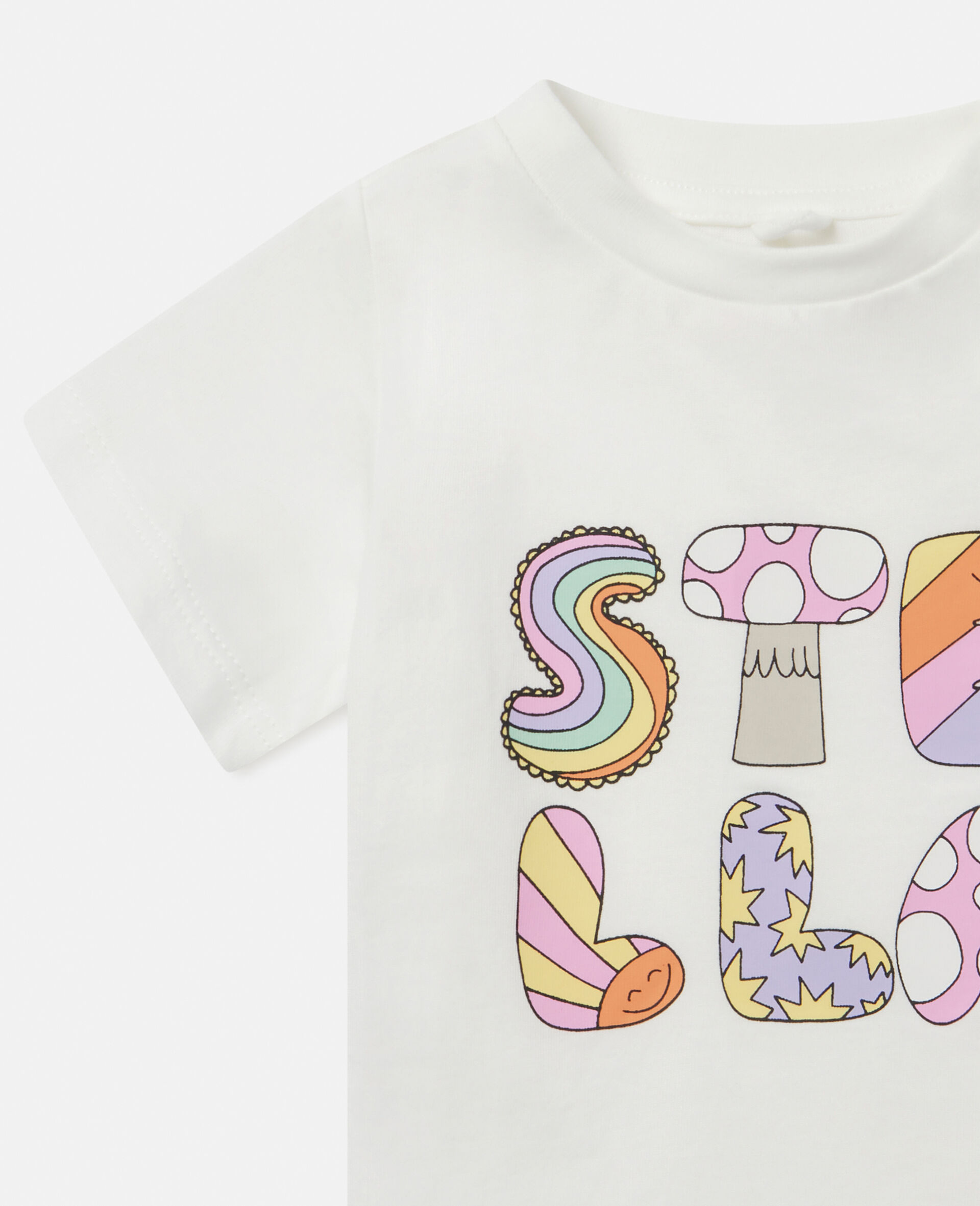 Stella Woodland Lettering Crewneck T-Shirt-White-large Stella Woodland Lettering Crewneck T-Shirt-White-large image number 1