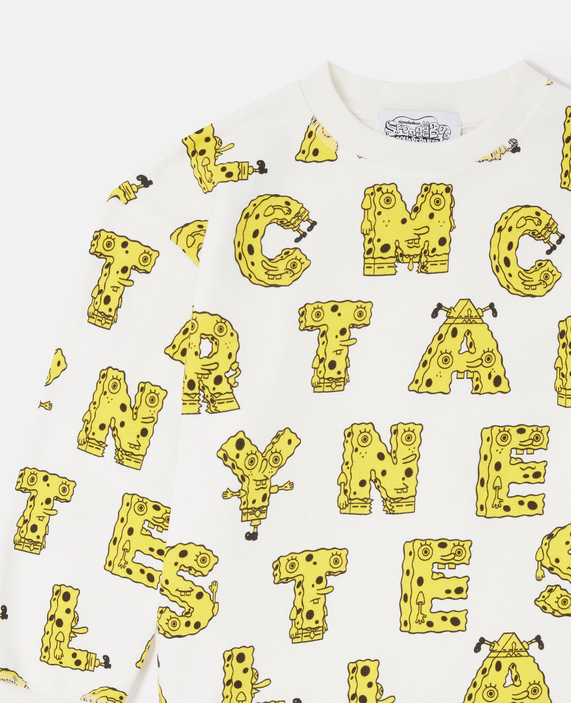 海绵宝宝图案卫衣-Cream-large image number 1