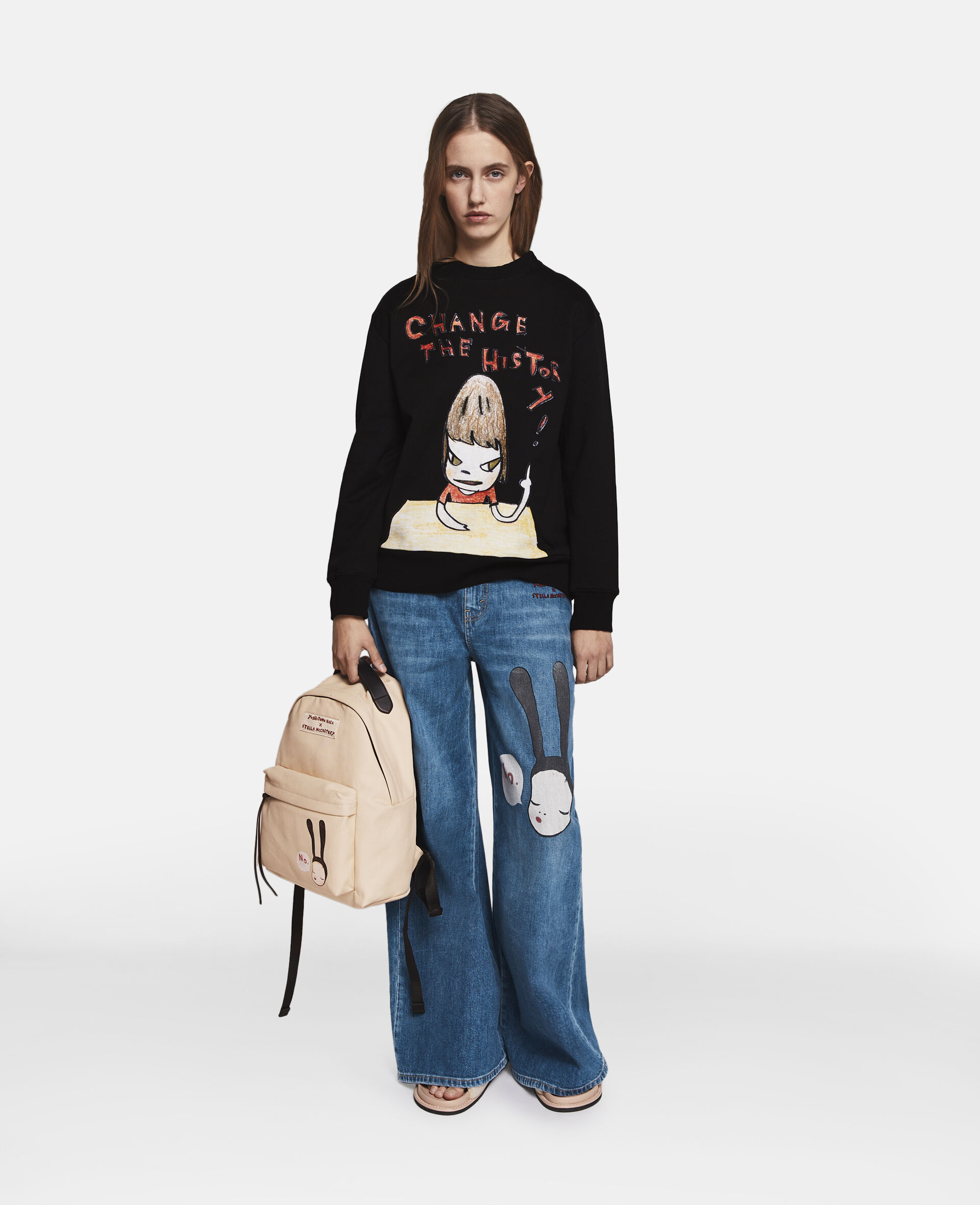 Change the History Cotton Sweatshirt-Black-large image number 3