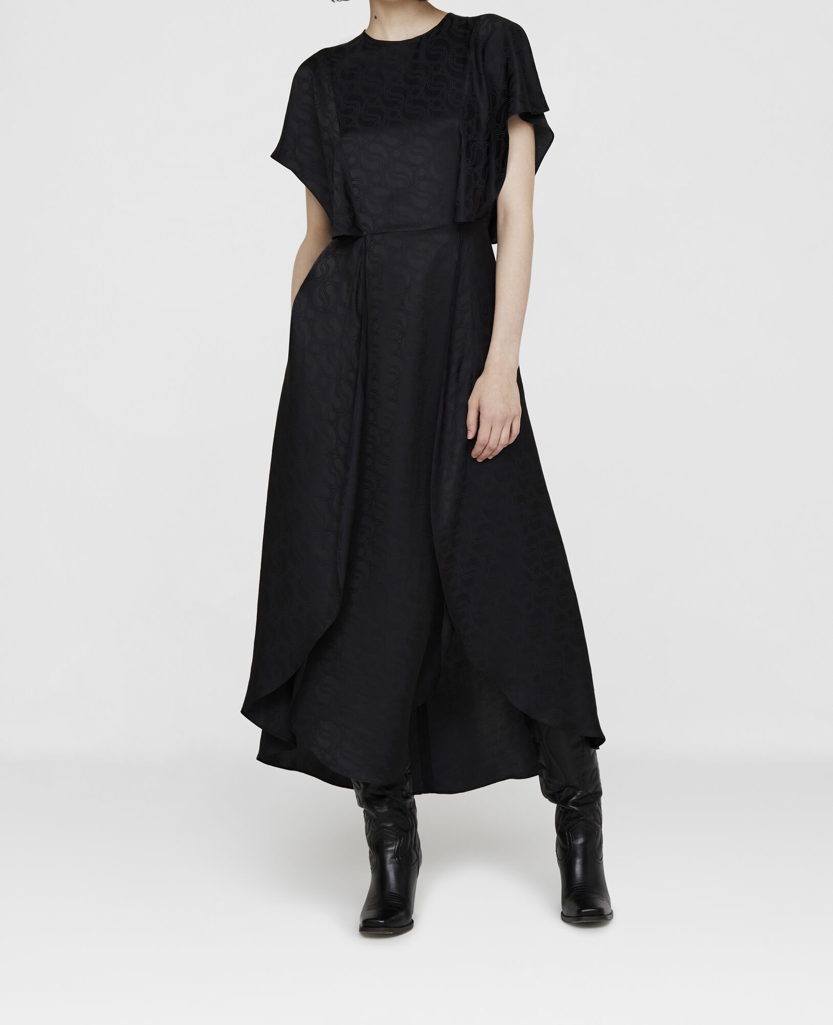 Women Black S-Wave Jacquard Maxi Dress | Stella McCartney MT