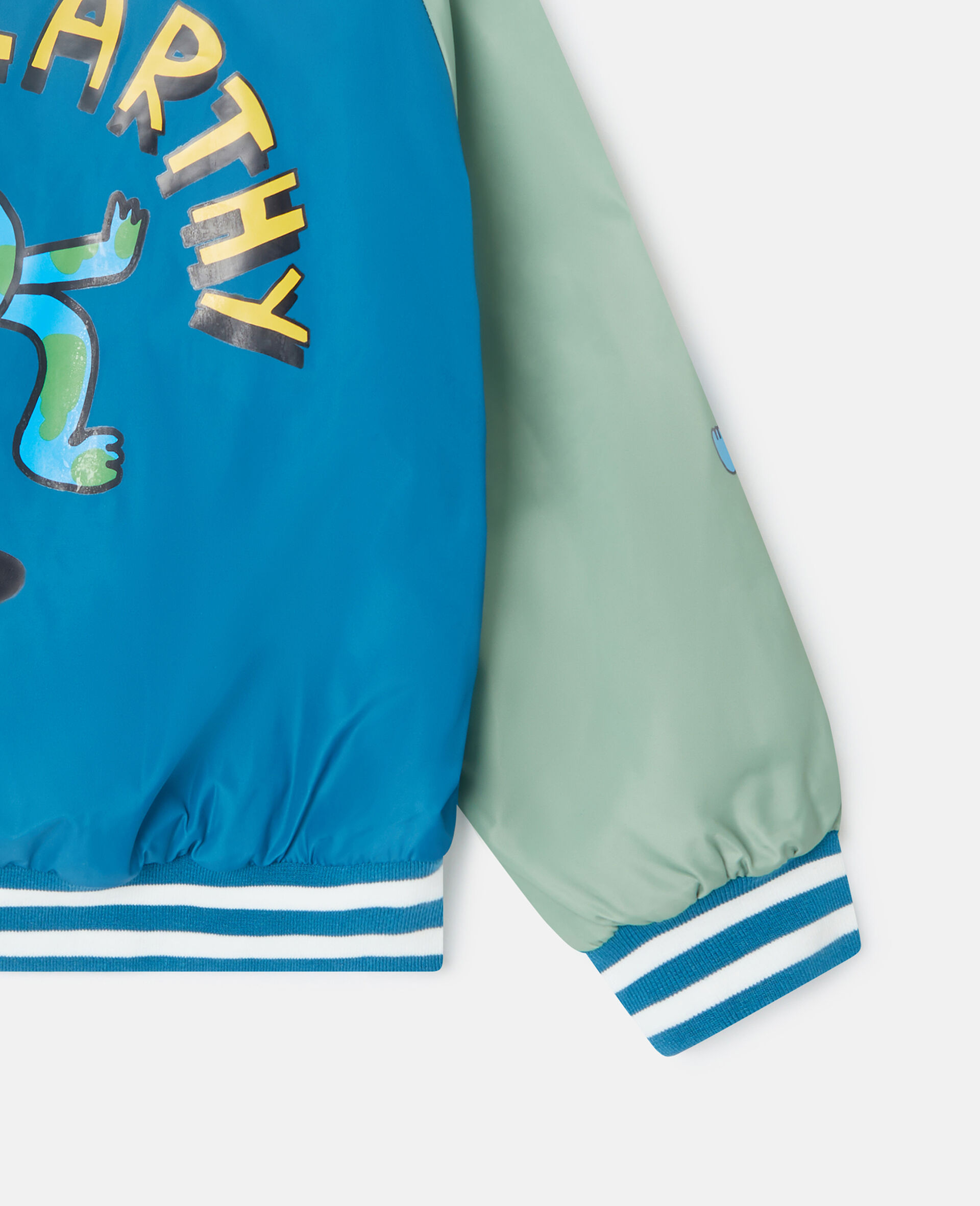 Earth Friends Graphic Bomber Jacket-Blue-large image number 4