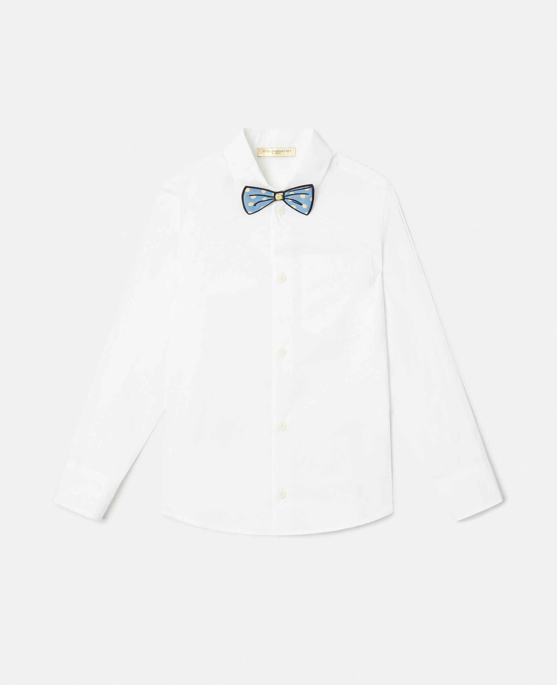 Oxford Shirt with Detachable Bow Tie-White-large image number 0