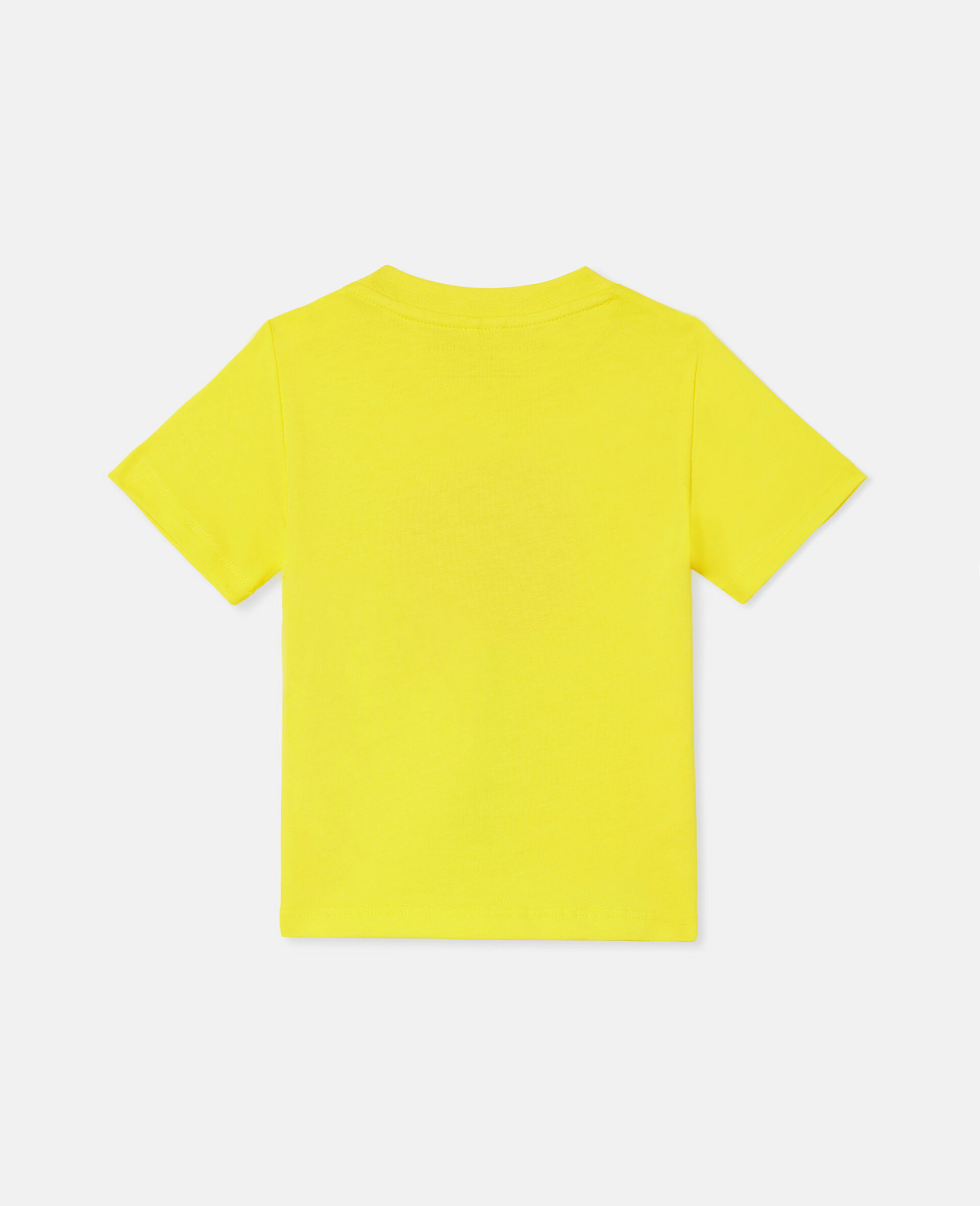 Smiley Flower Motif T-Shirt-Yellow-large image number 2