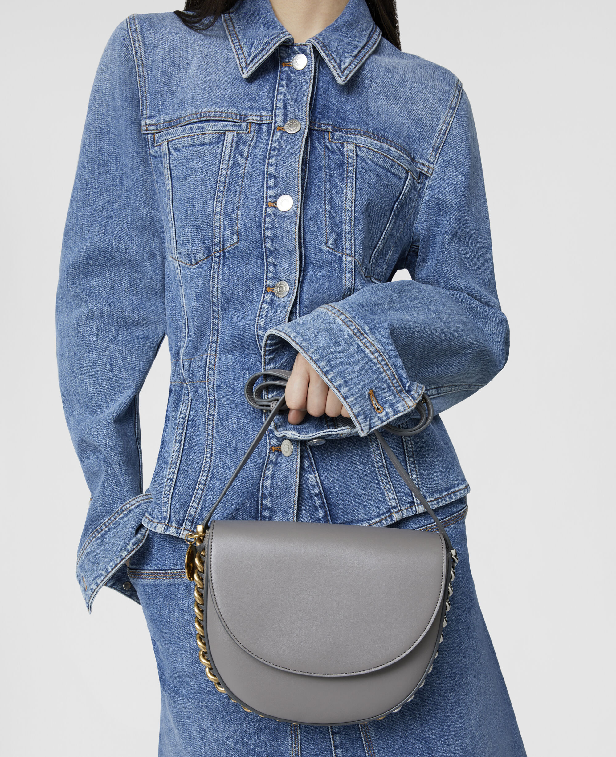 STELLA McCARTNEY フレイム ミディアム フラップショルダーバッグ Women ブラック フレイム ミディアム フラップショルダーバッグ