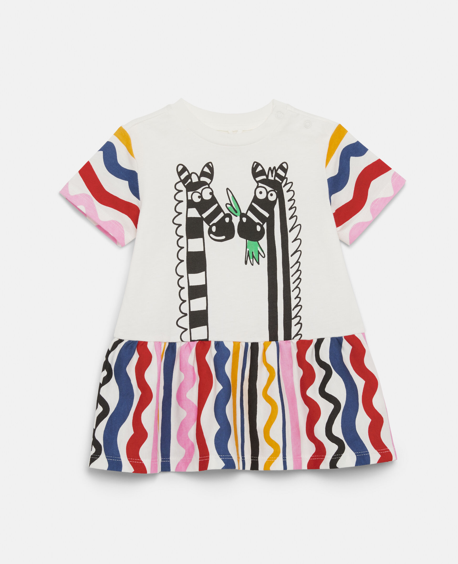 Zebra Print Cotton Dress-Multicoloured-large