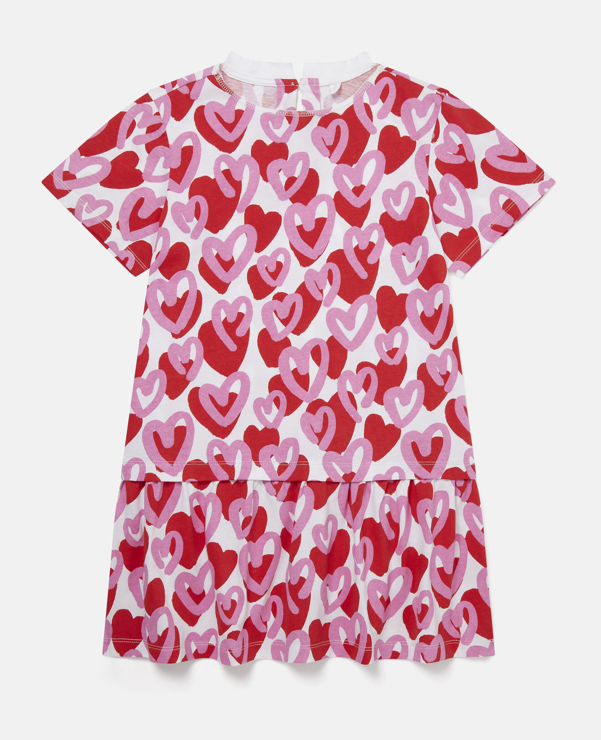 Heart Print Cotton Dress-Multicolour-large image number 0