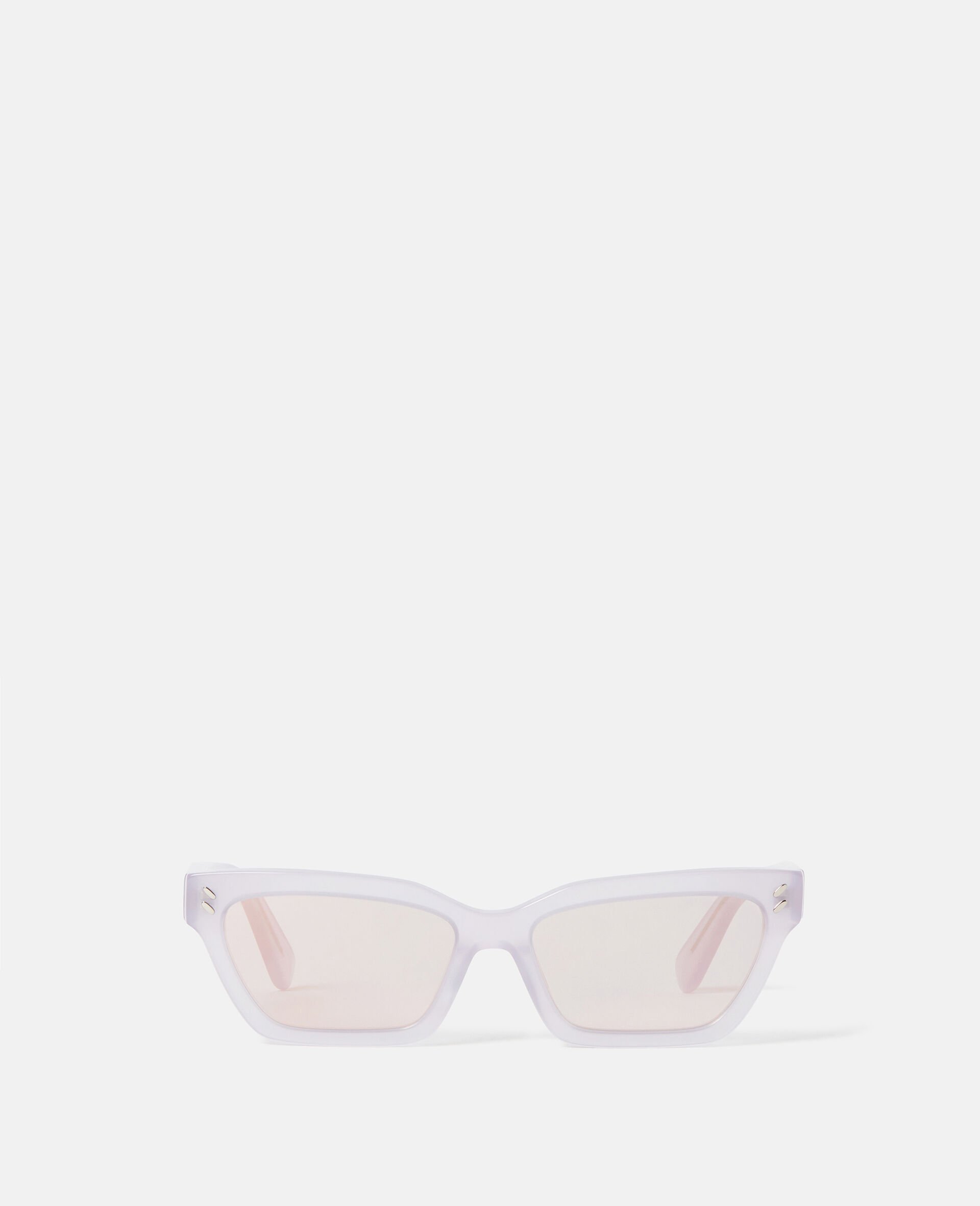 Rectangular Cat-Eye Sunglasses-ブラック-large image number 0