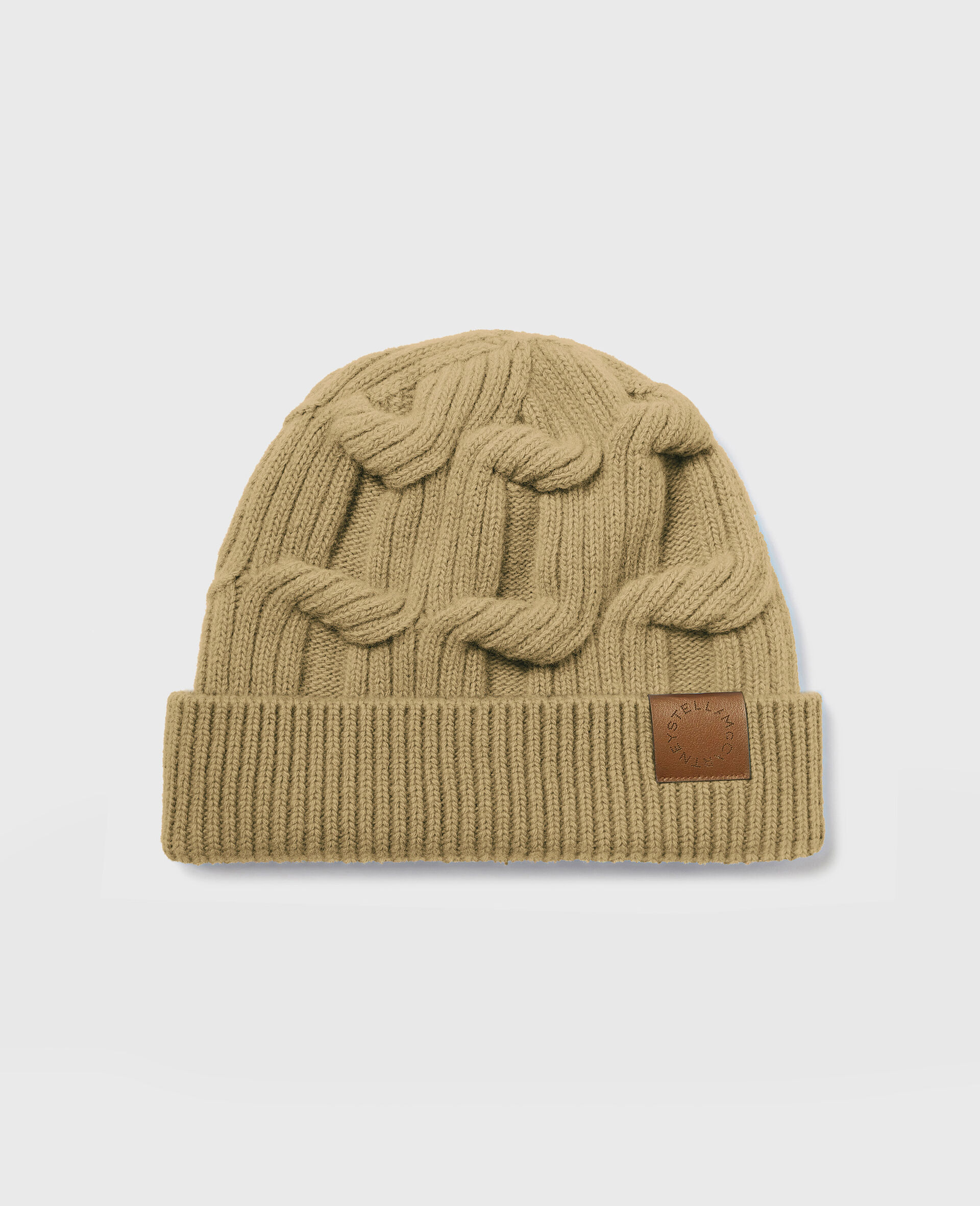 Falabella Cable-Knit Beanie-Beige-medium