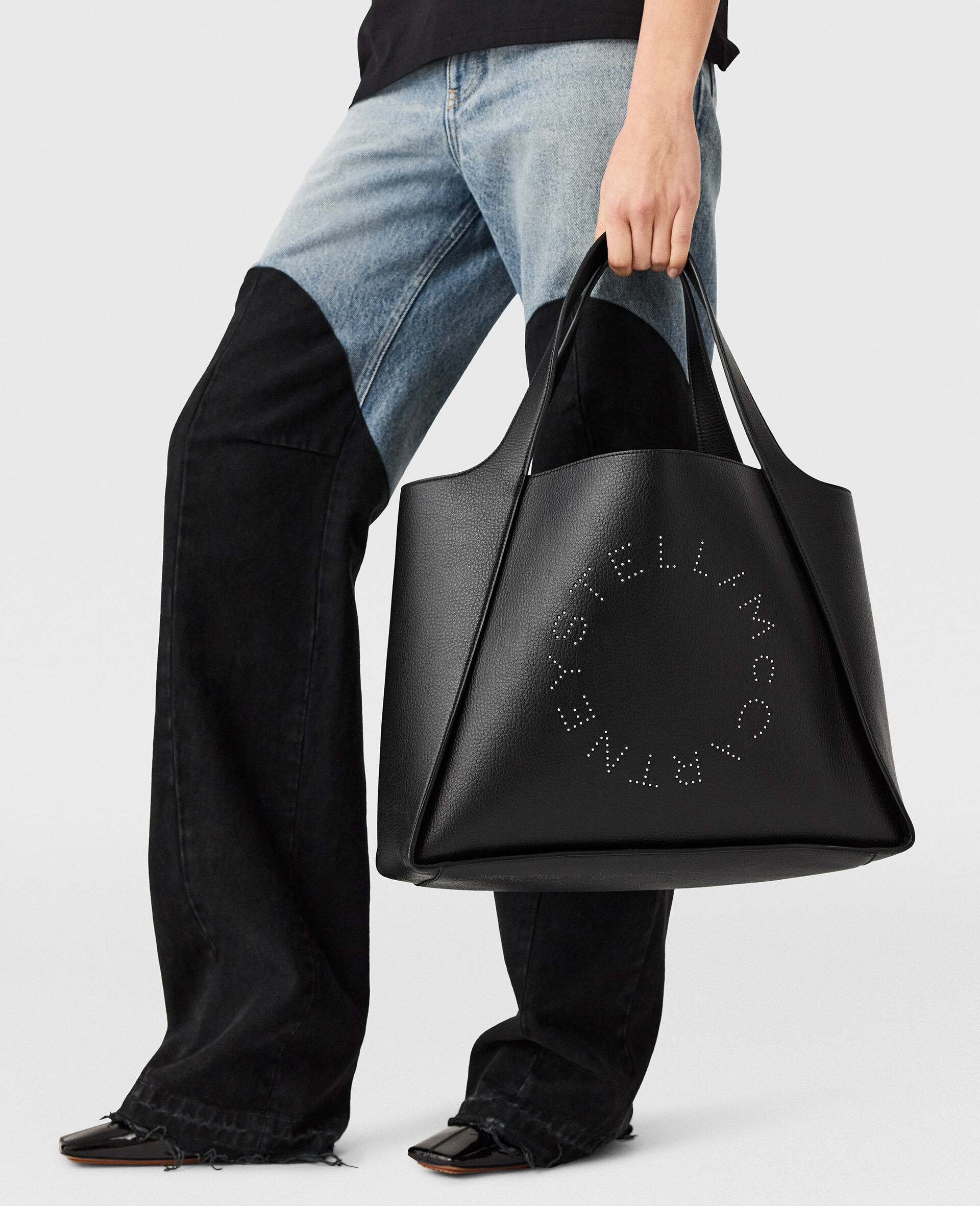 Große Logo Tote Bag mit Nieten-Brown-large image number 5