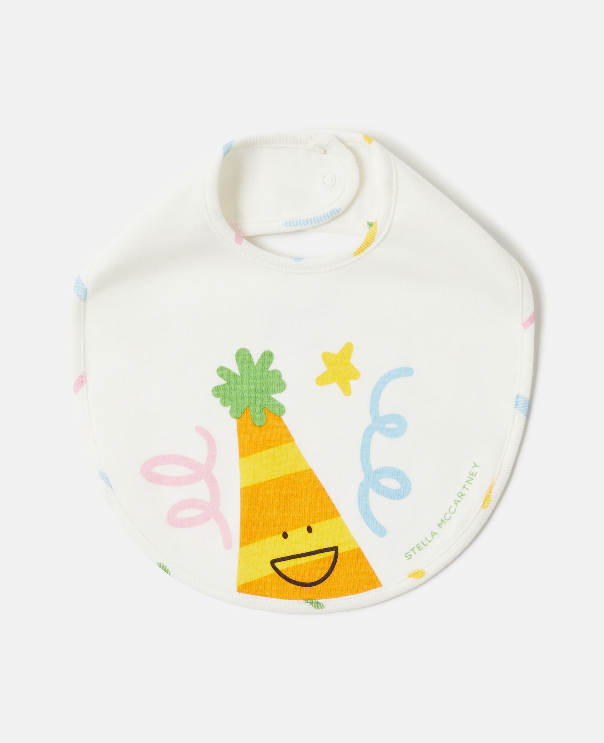 Party Hat Print Bib Set-White-medium