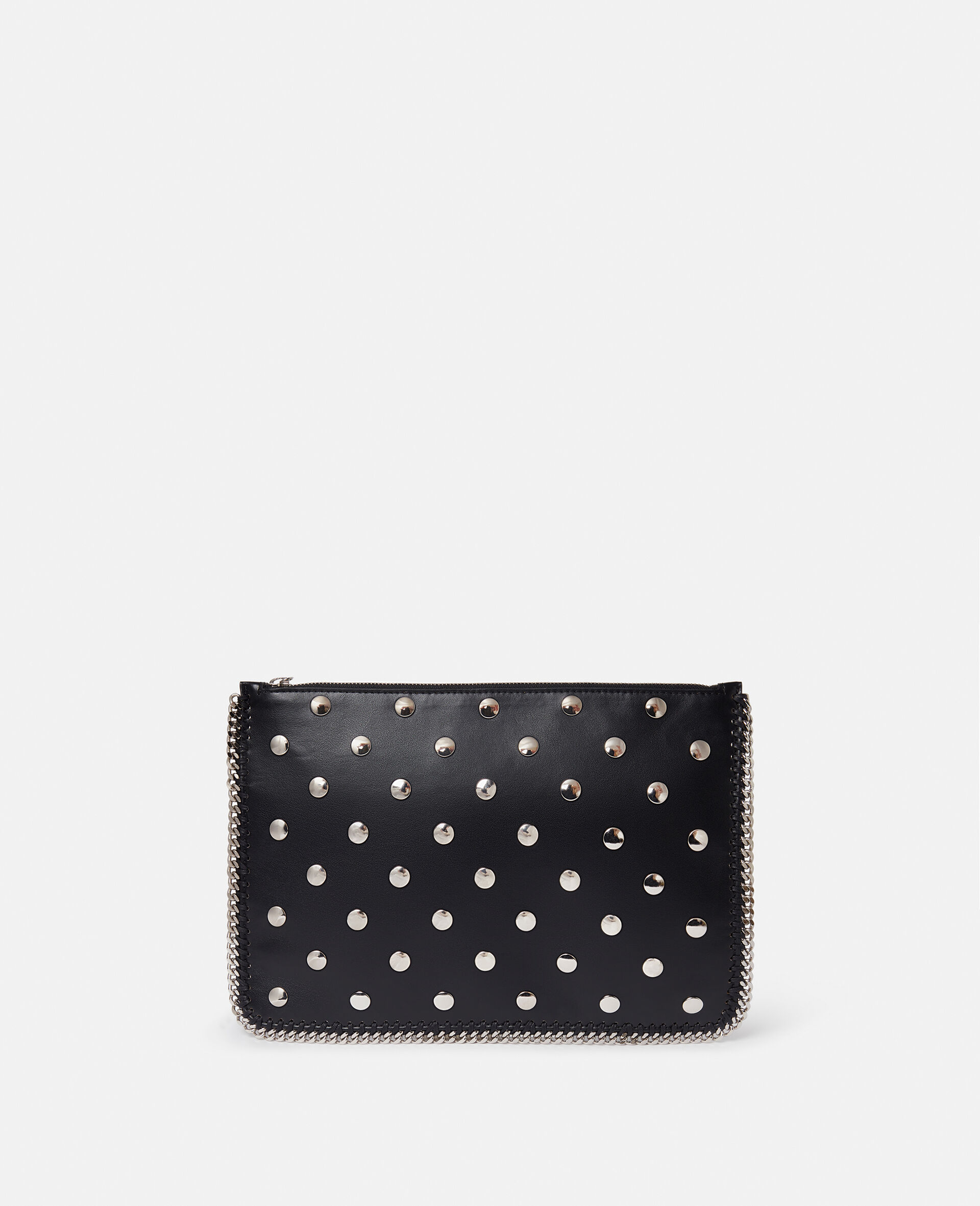 Falabella Studded Zippered Pouch-Black-large image number 4