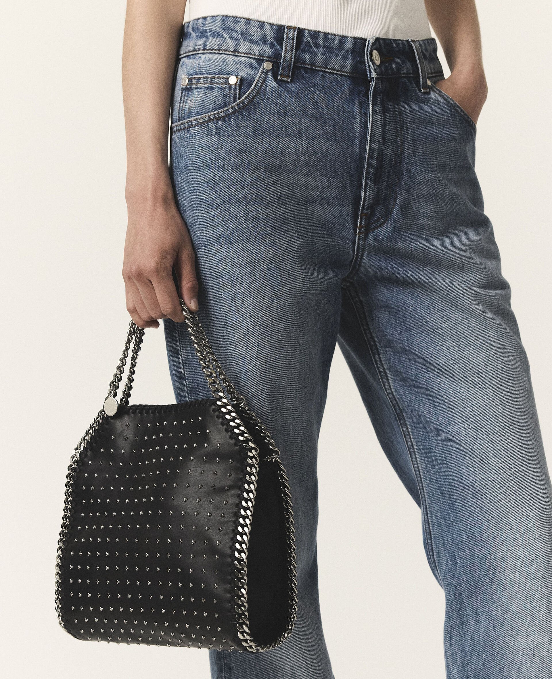 Limited-Edition Falabella Star Studs Mini Tote Bag-Black-model