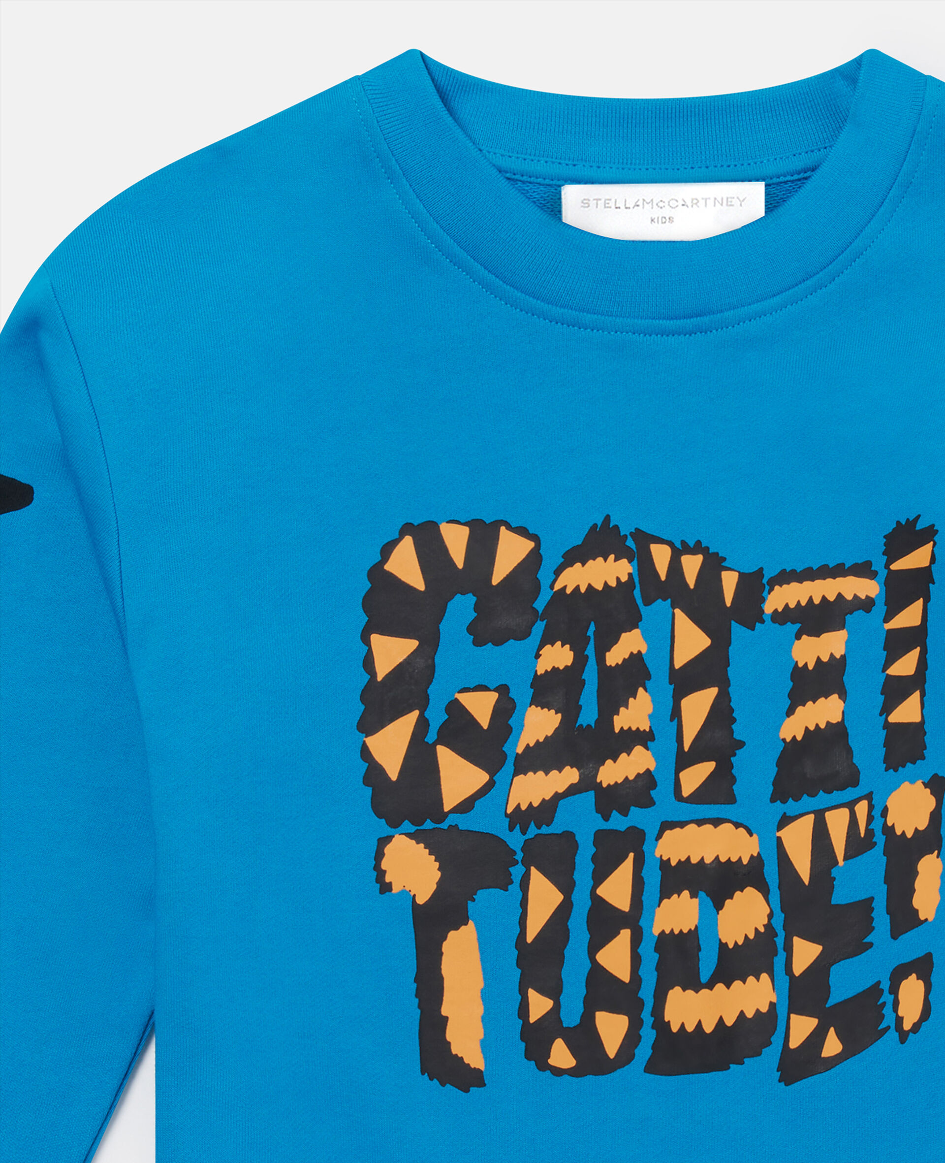 Cat Graphic Sweatshirt-Blue-large image number 1