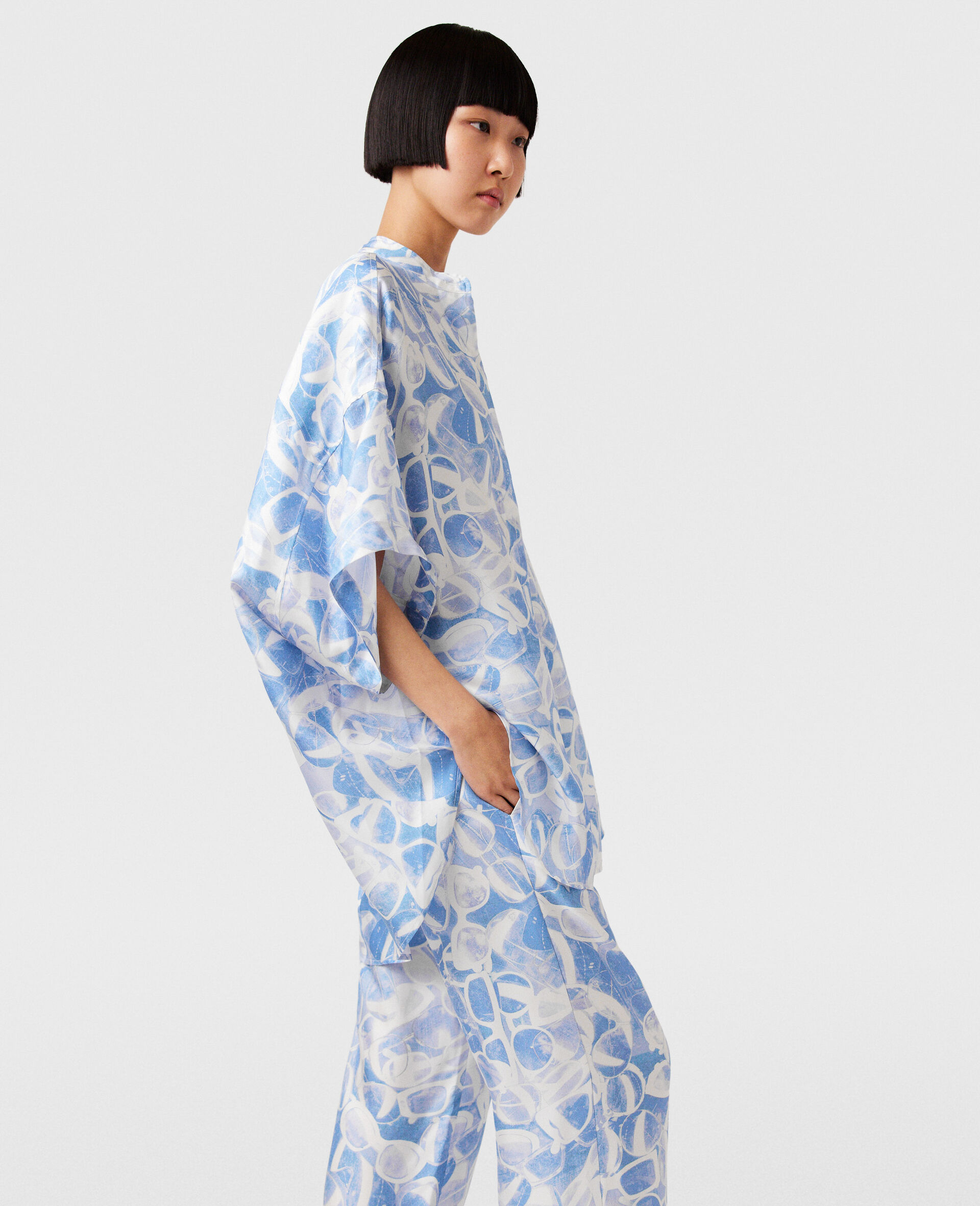 Sunglasses Print High Neck Top-Blue-large image number 2