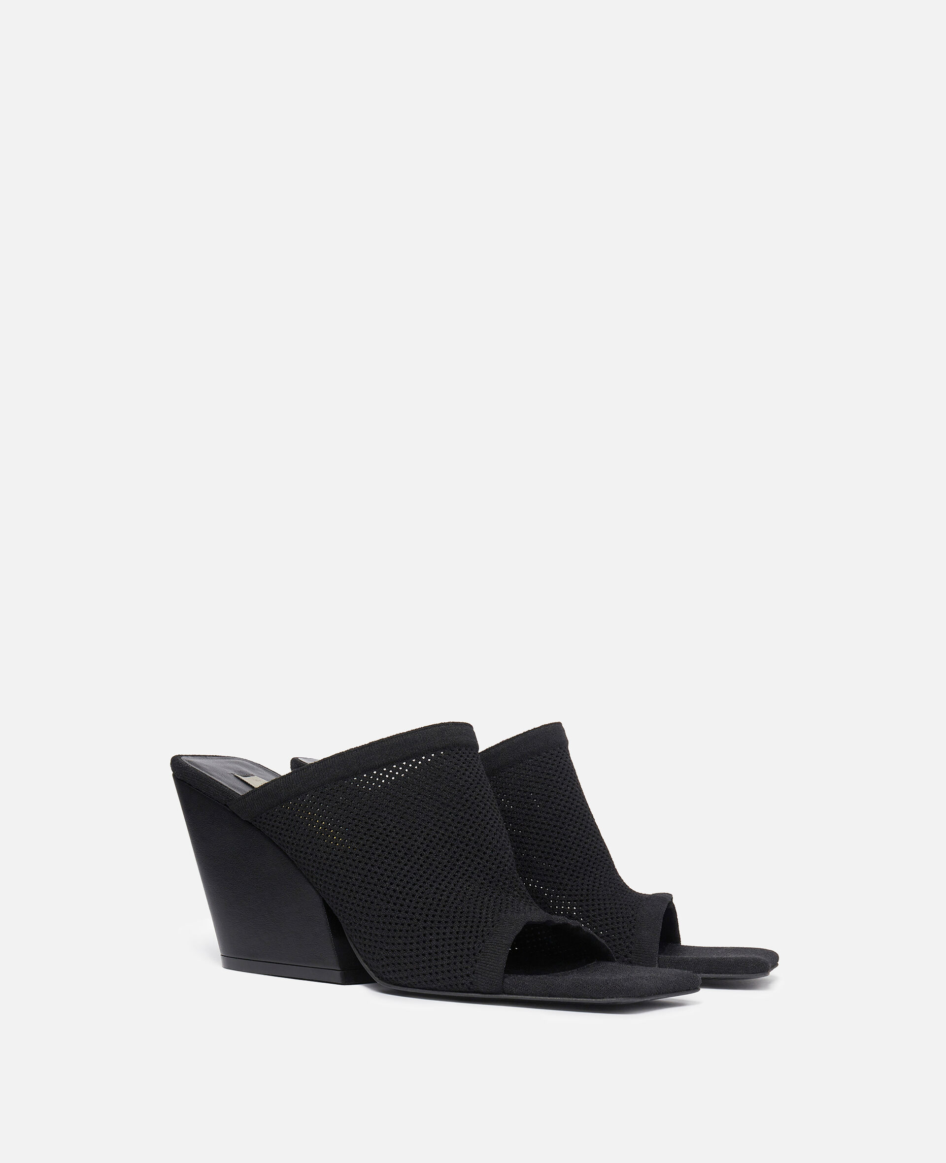 Women Black Knit Mesh Mules Stella McCartney US
