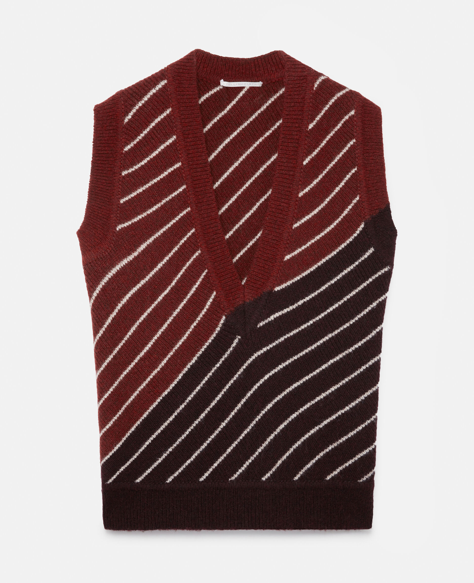 Stella by Stella V Series Striped Wool Sweater Vest-Multicoloured-large image number 0