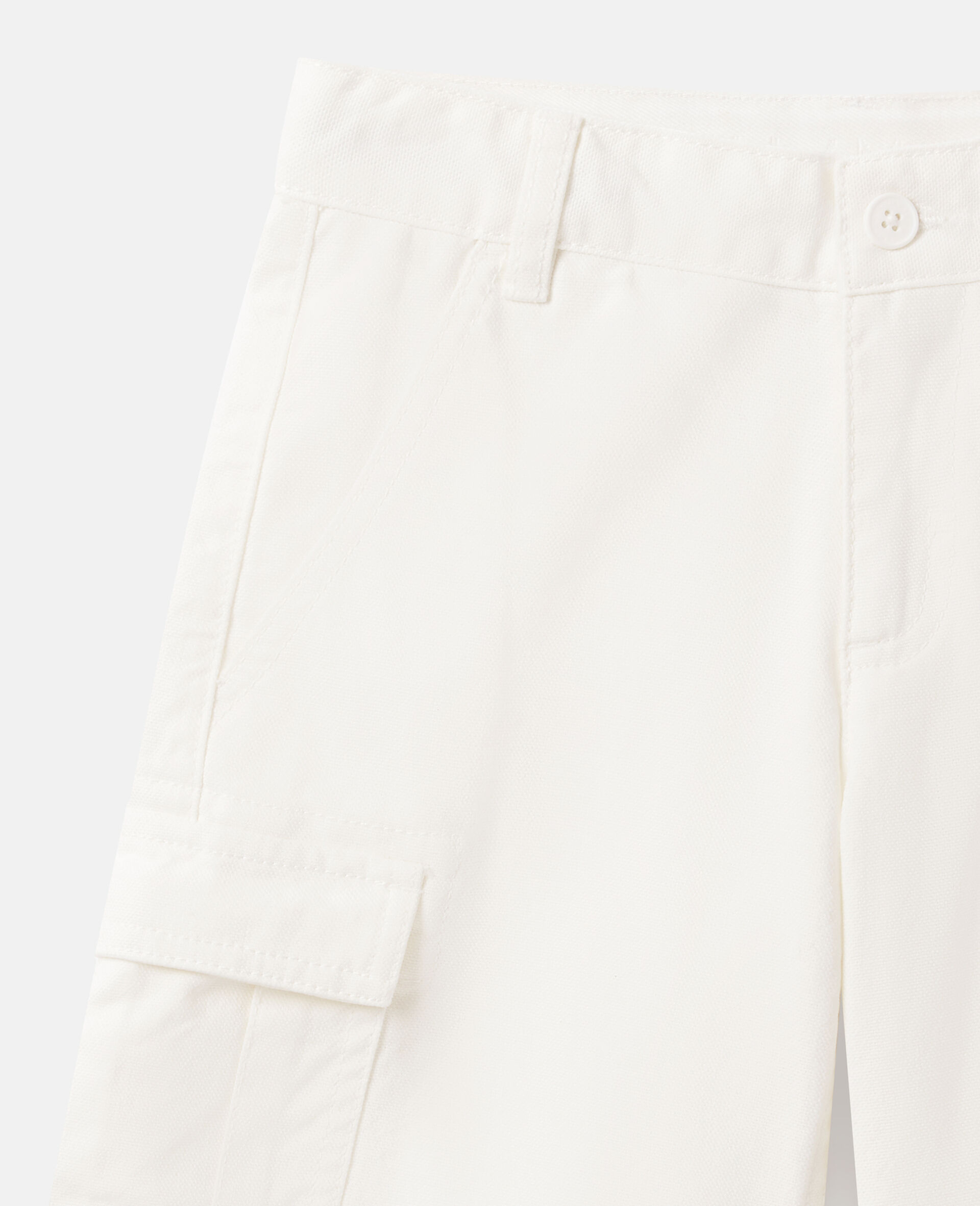  Canvas Cargo Shorts-White-medium