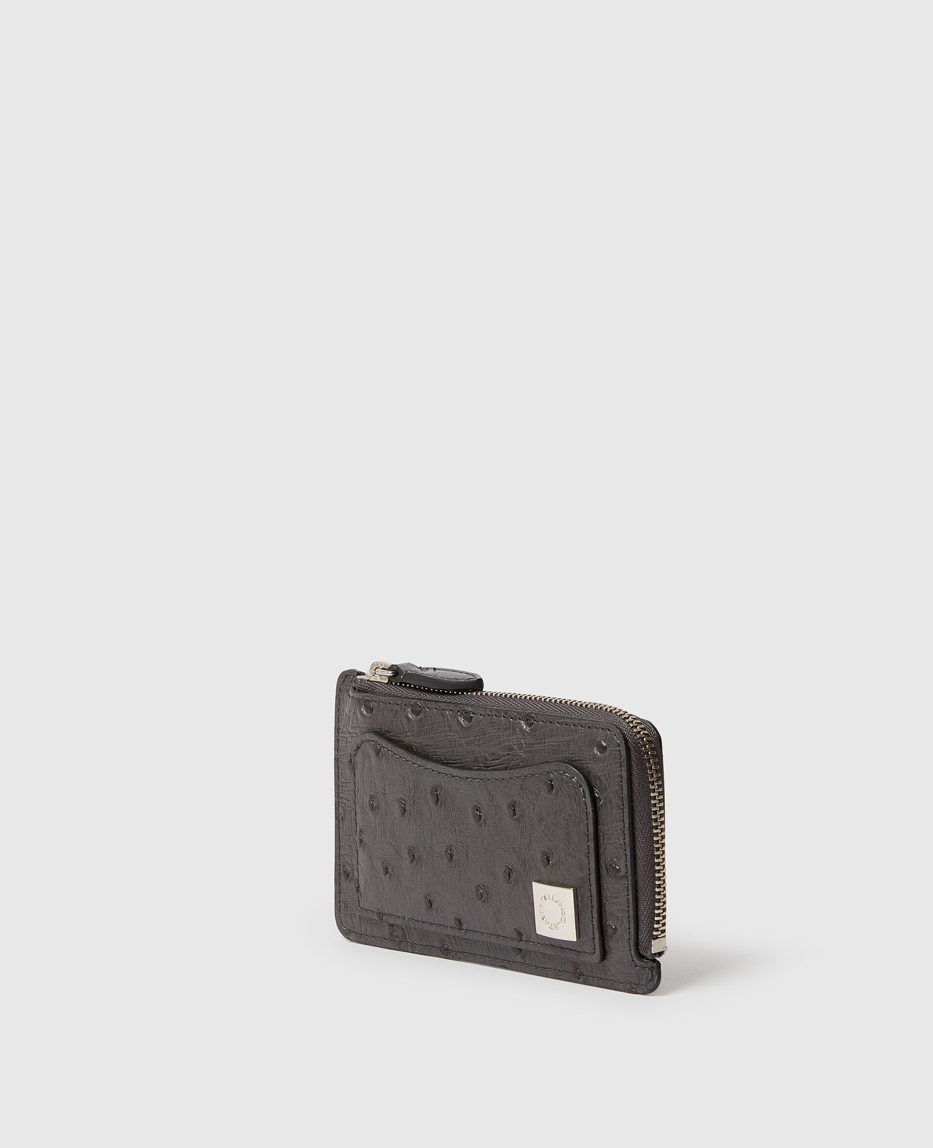 Ryder Ostrich Zip Cardholder-Grey-medium