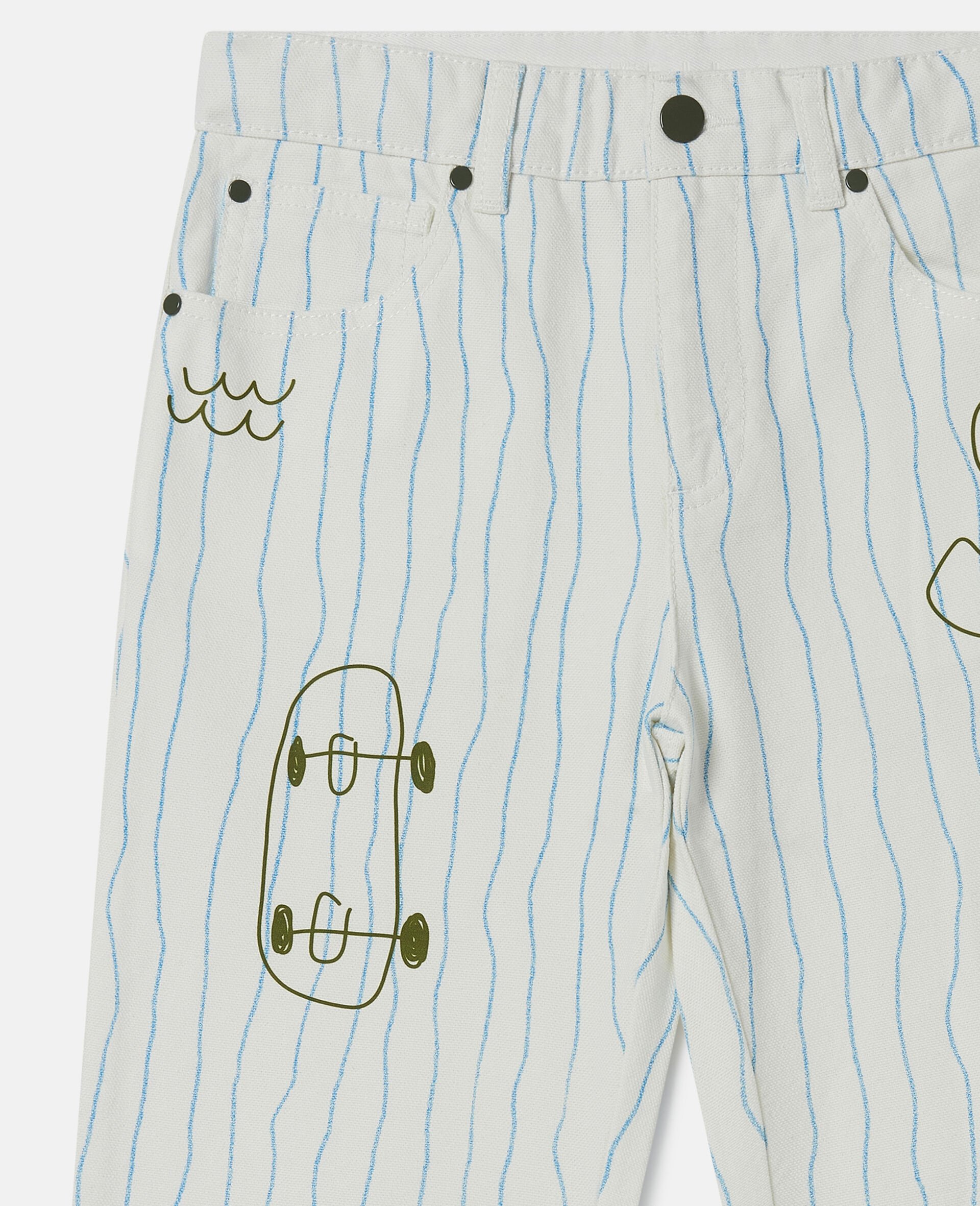 Jeans con Stampa Skateboard-Cream-large image number 1