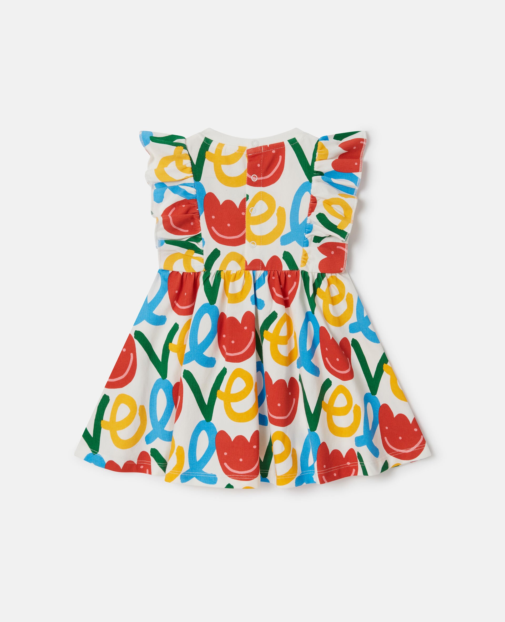 All-Over Floral Cotton Dress-White-large image number 2