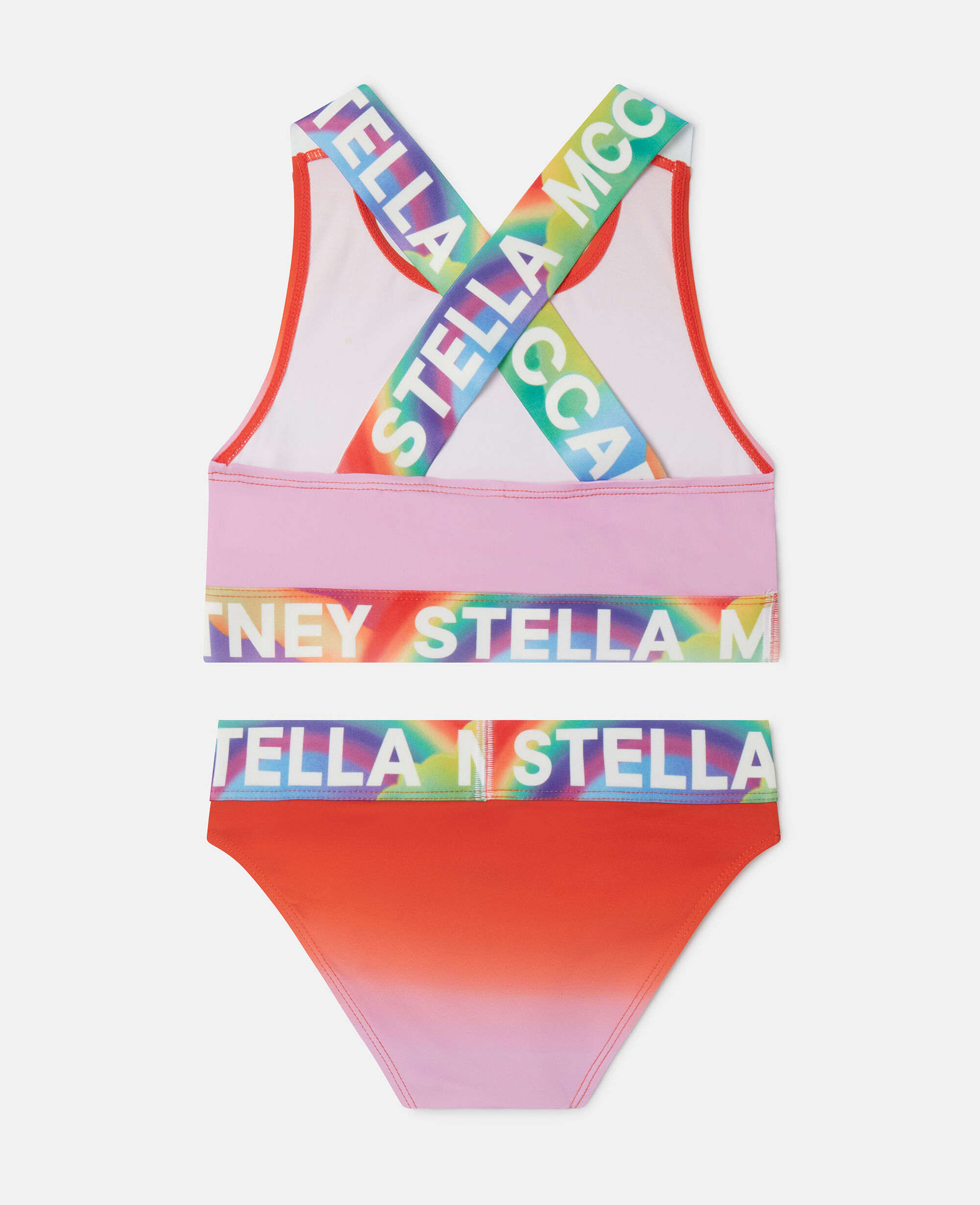 Stella McCartney Kids logo-tape ombré bikini - Orange