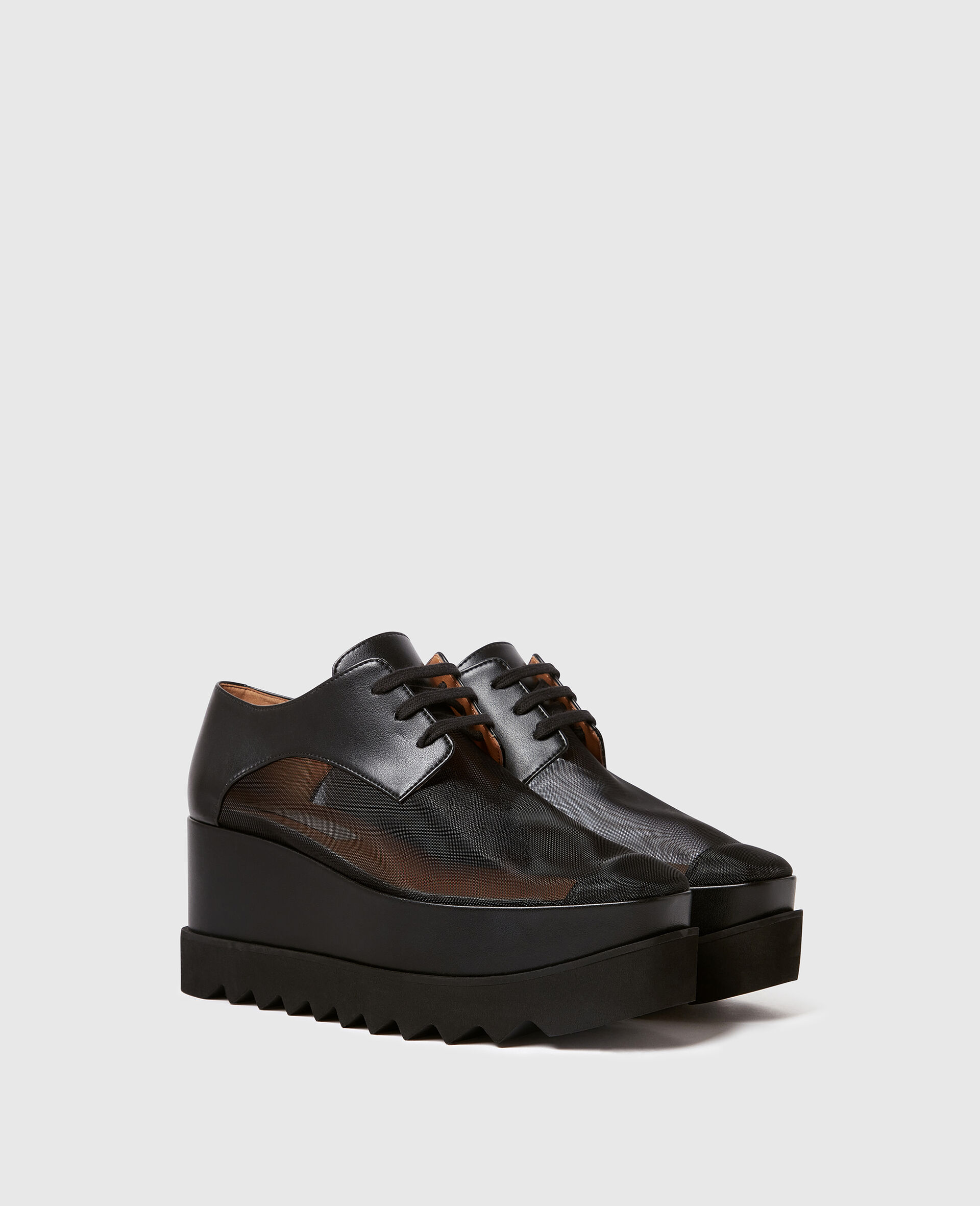 Elyse Mesh Platform Shoes-Black-medium