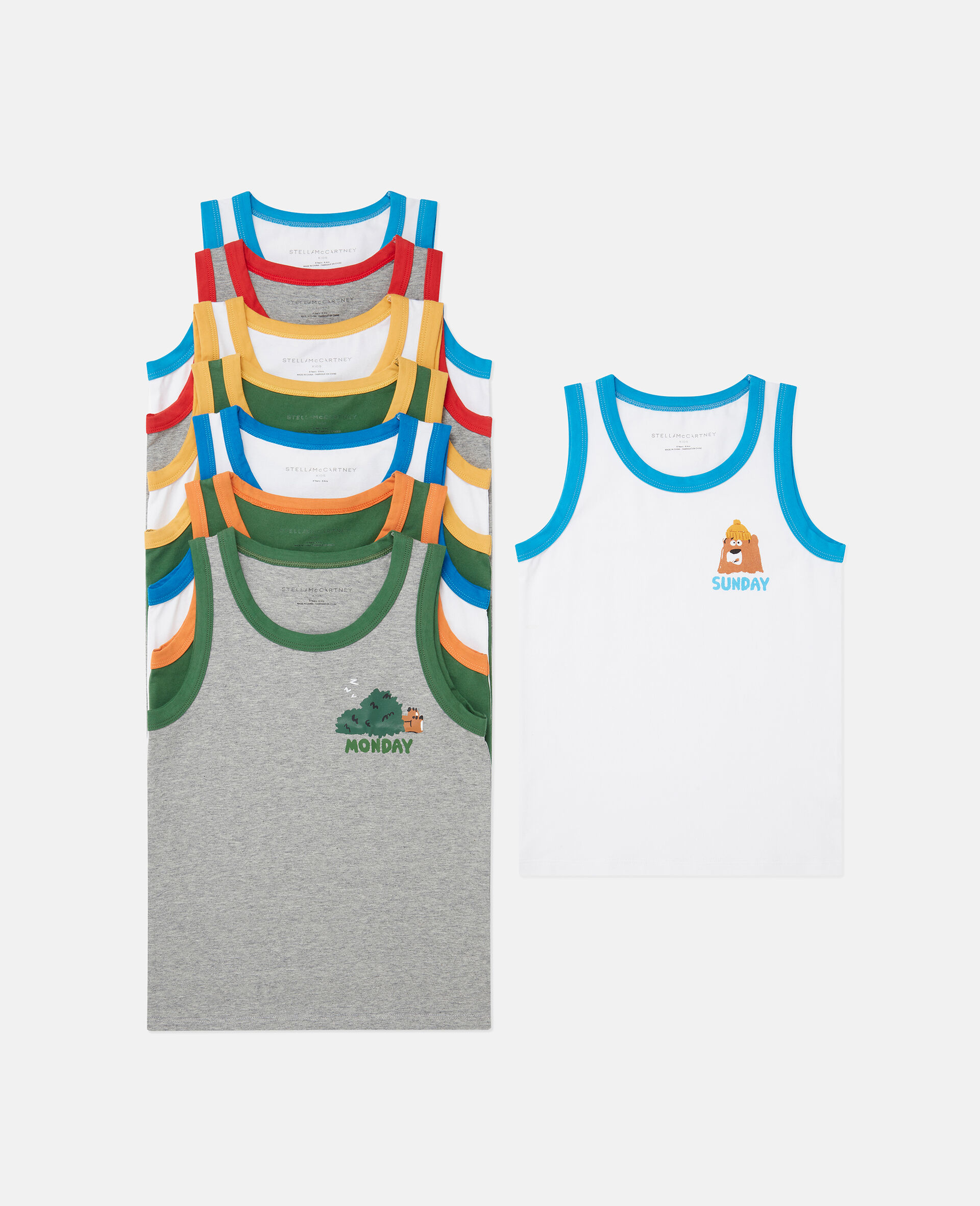 小熊徽章每日背心7件装-Multicolored-medium