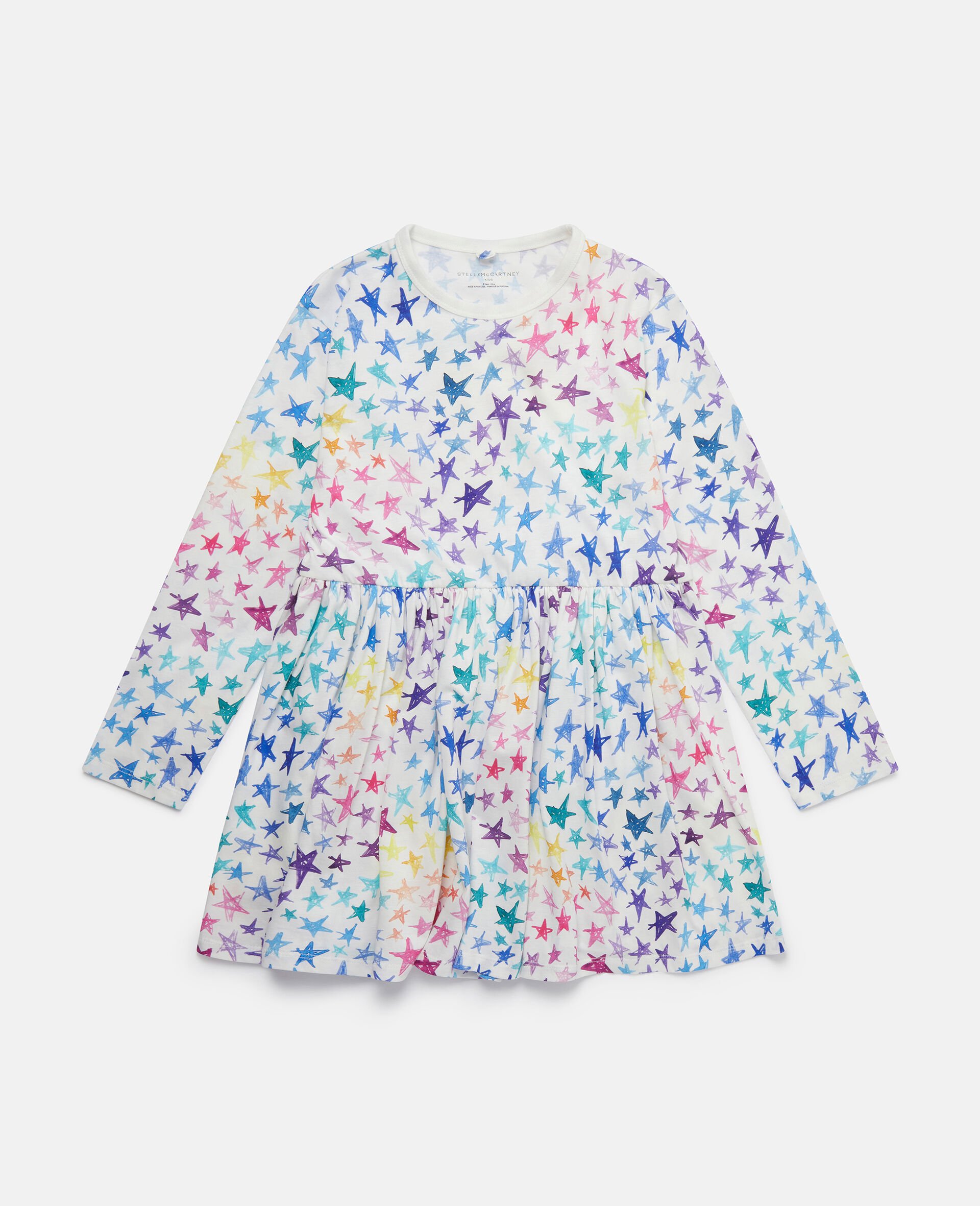 Rainbow Star Doodle Skater Dress-Multicolour-model