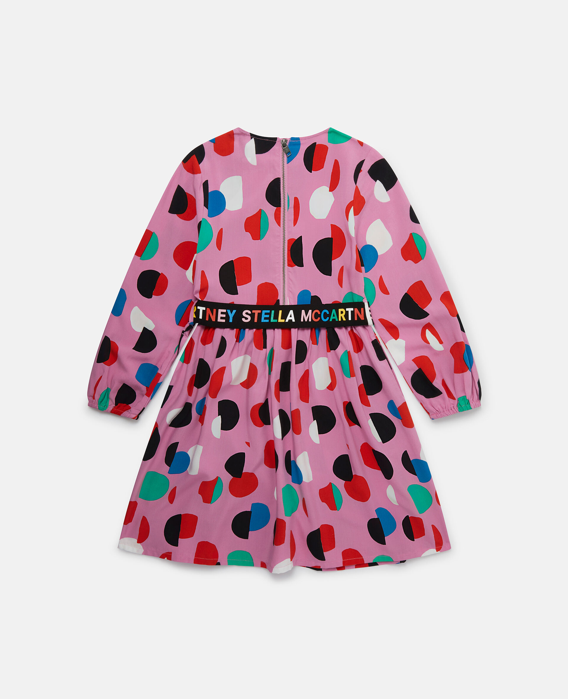 Logo Tape Dot Print Dress-Multicolour-large image number 2