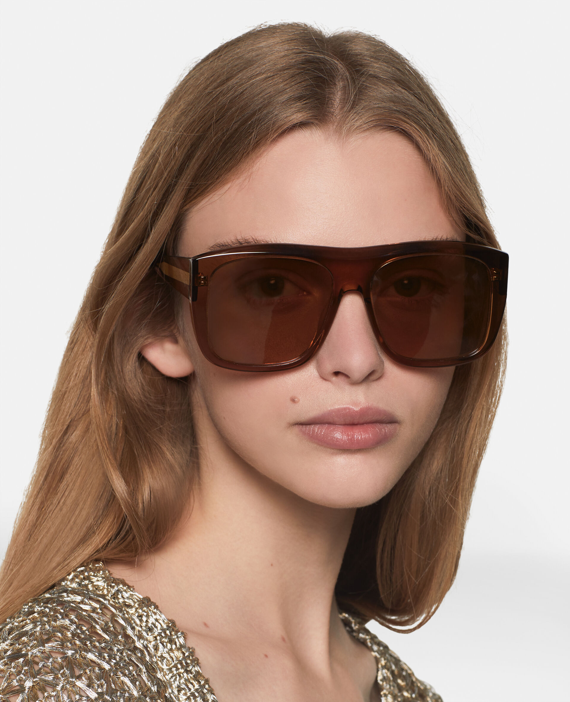 Quadratische Sonnenbrille mit geradem Steg-Rose-medium