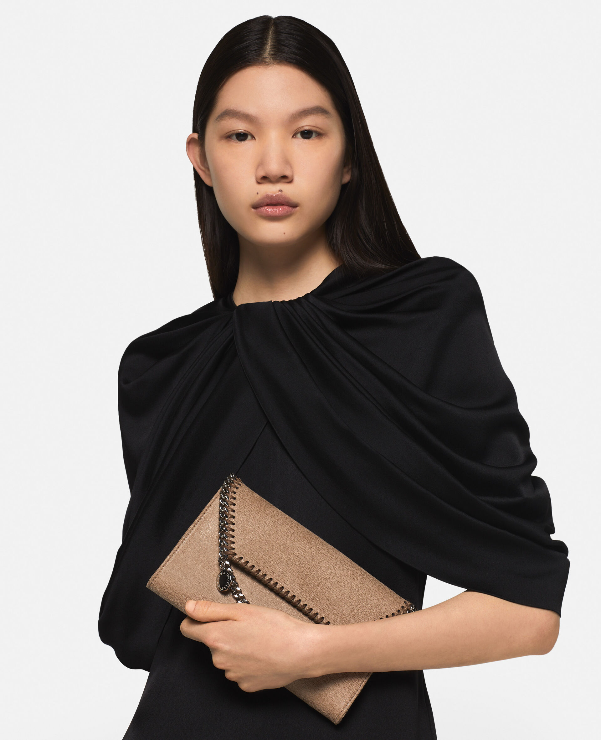 Falabella Wallet Crossbody Bag-Brown-model