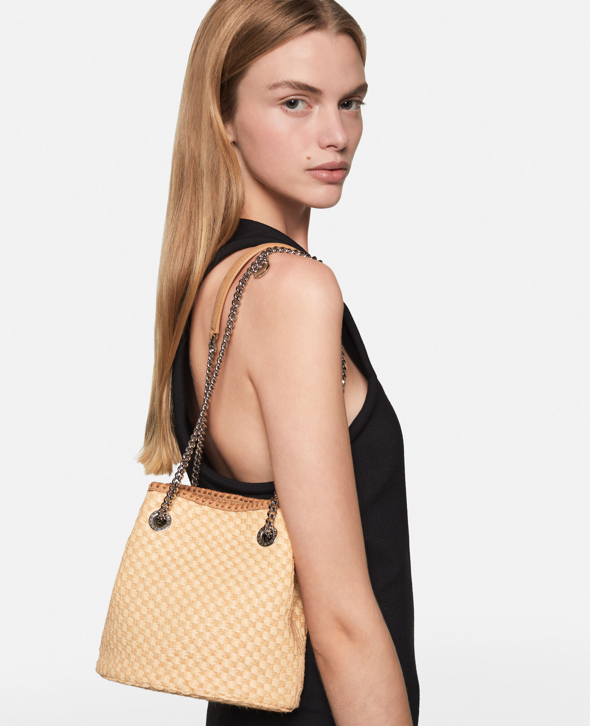 Falabella Woven Bucket Bag-Beige-large image number 0