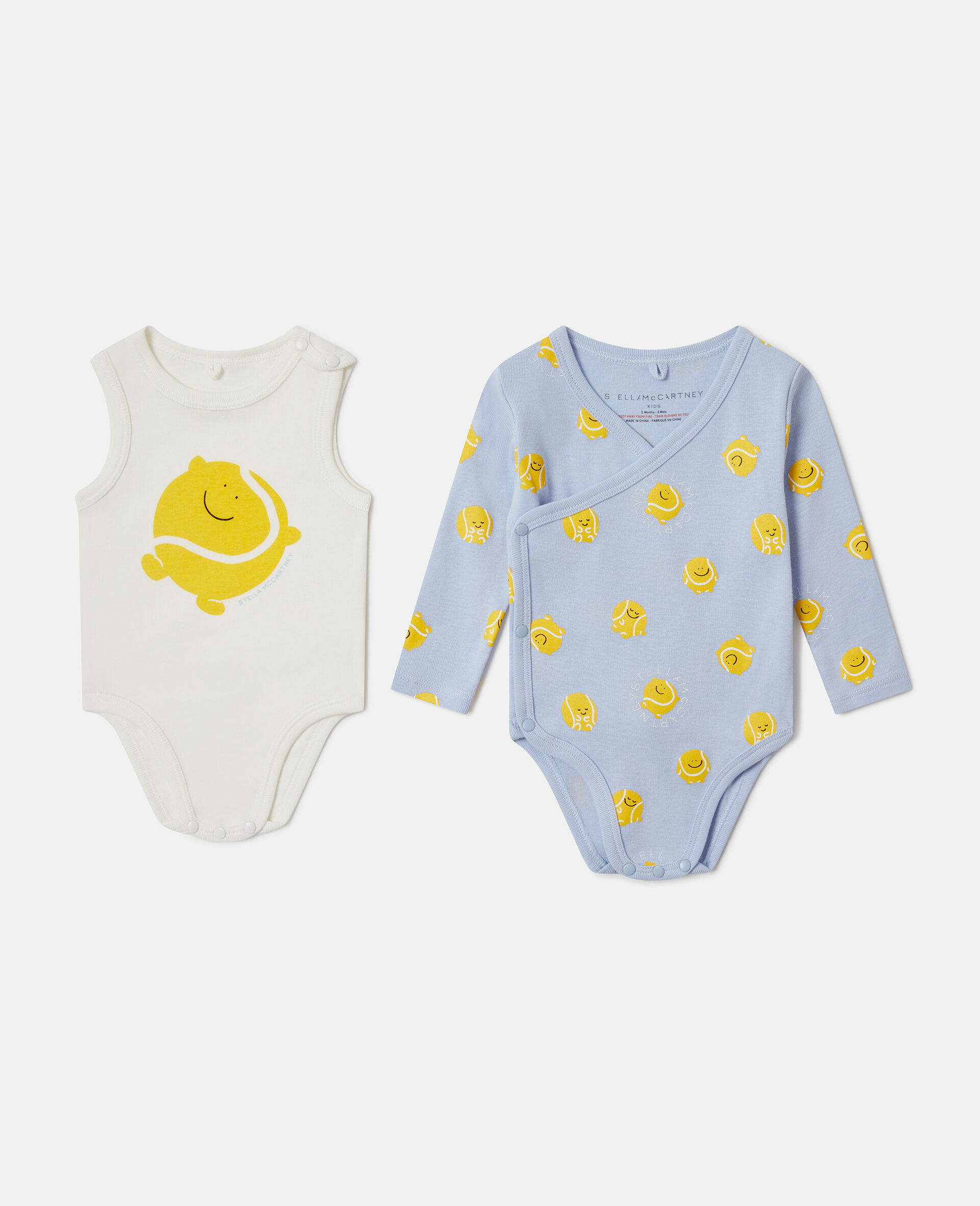 Tennis Ball Print Romper Set-Blue-large image number 2