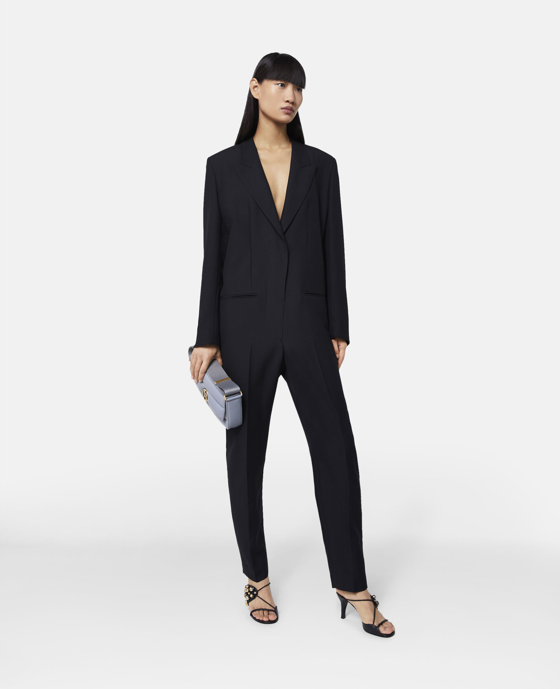 Tuxedo Lapel Tailored Jumpsuit-Black-large image number 1