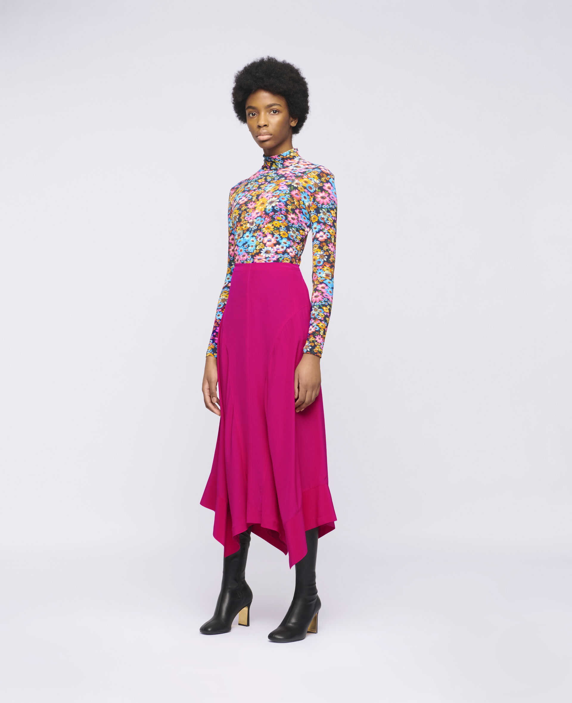 Naya Silk Skirt-Pink-large image number 1
