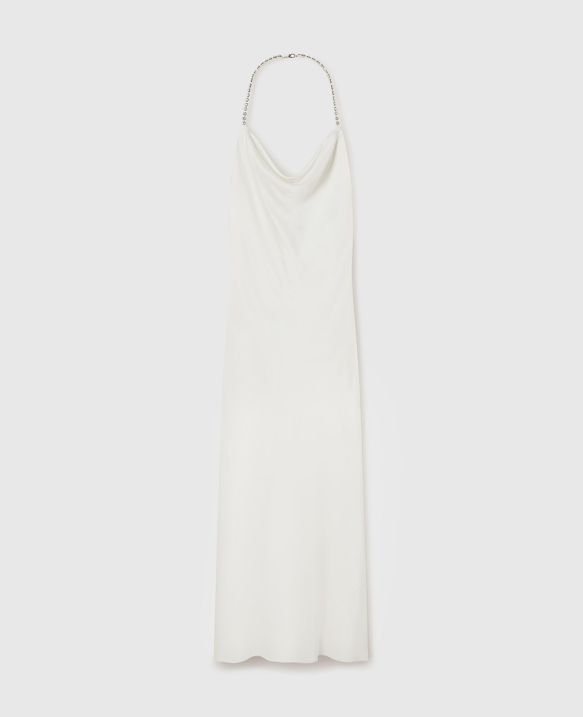 Falabella Chain Strap Satin Dress-Cream-medium